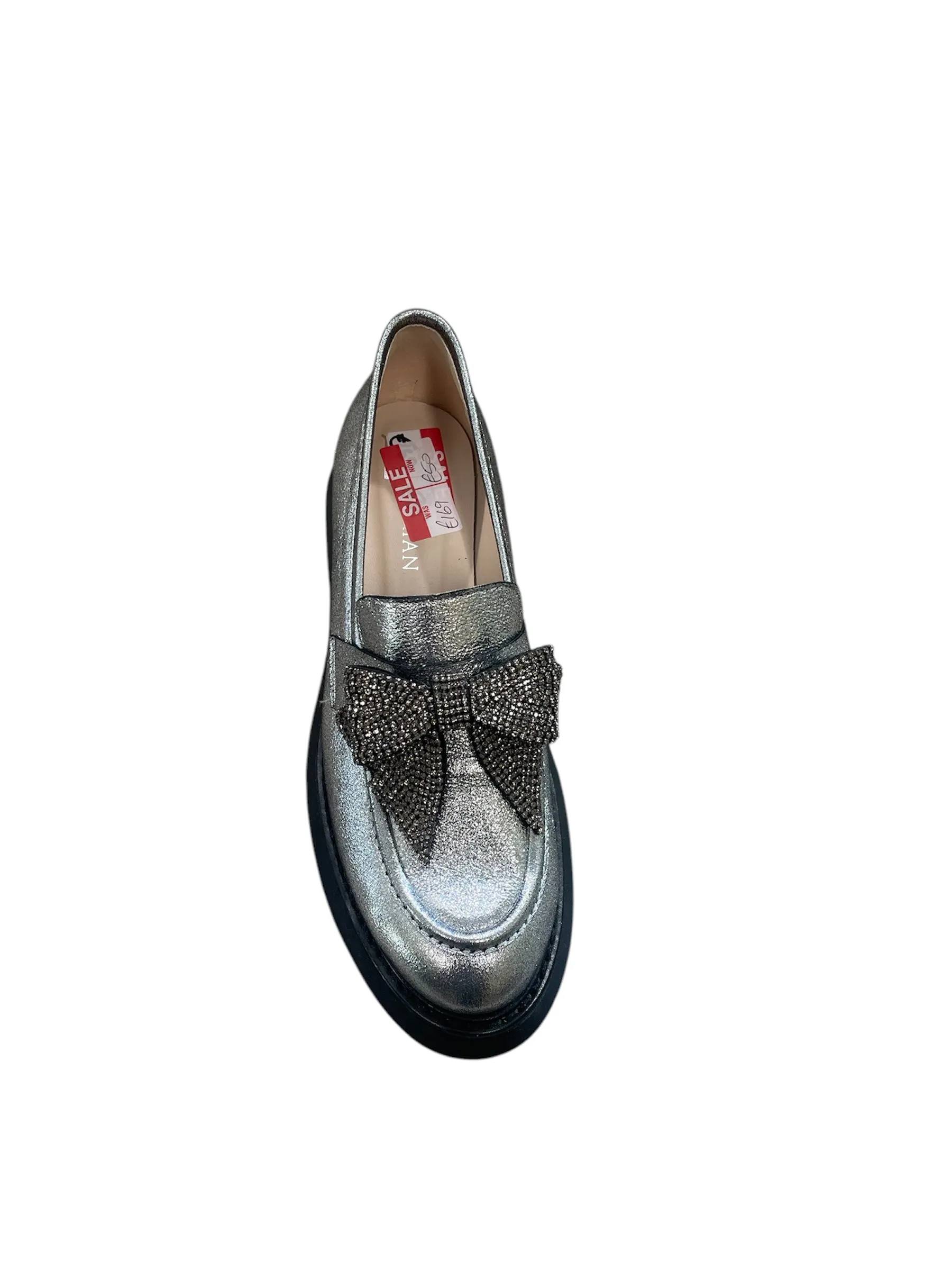 Marian silver leather moccasin