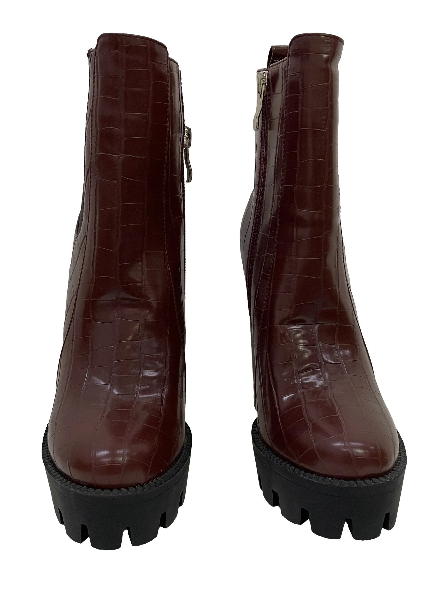 Maroon Platform Heels Boots