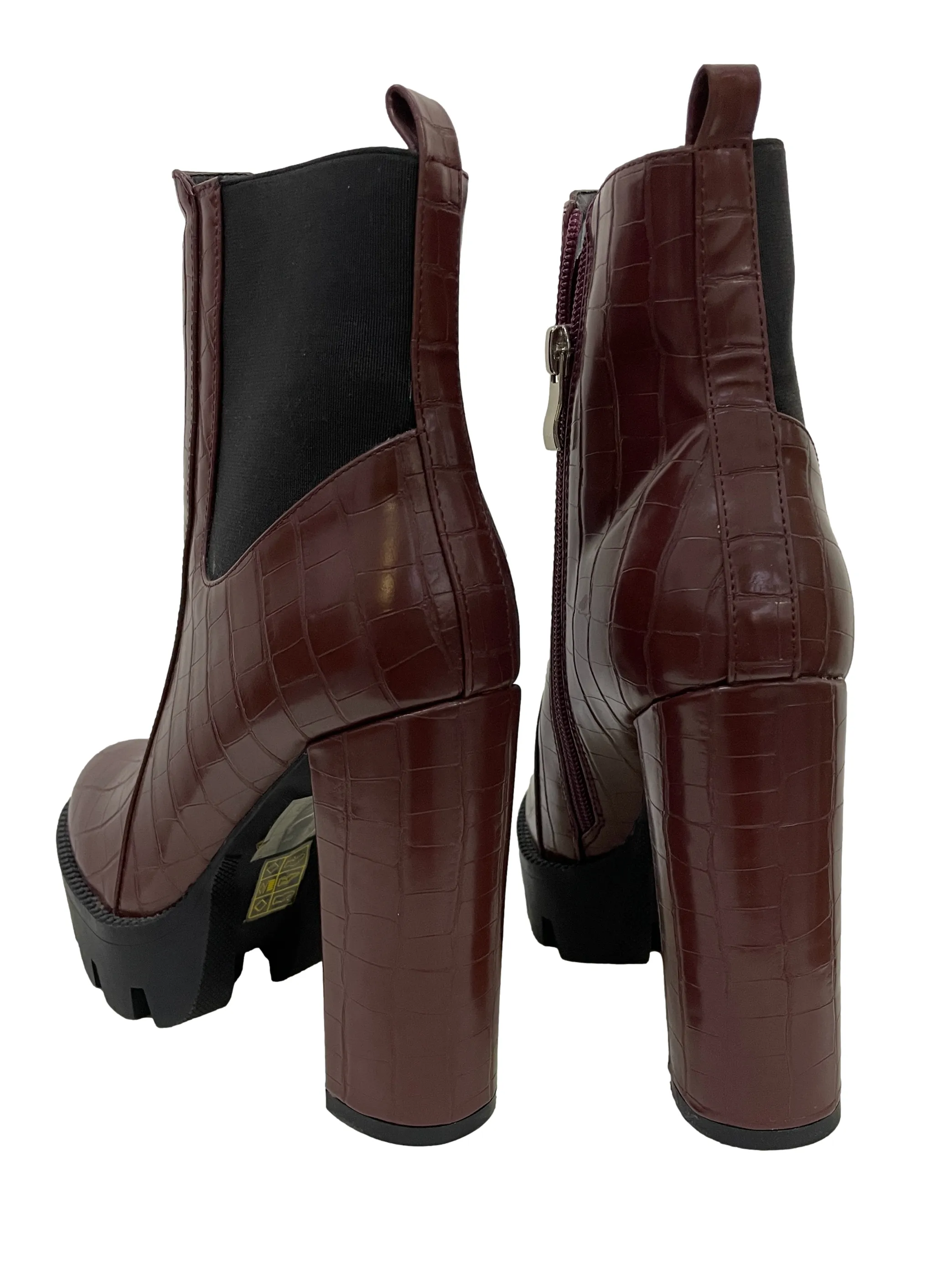 Maroon Platform Heels Boots