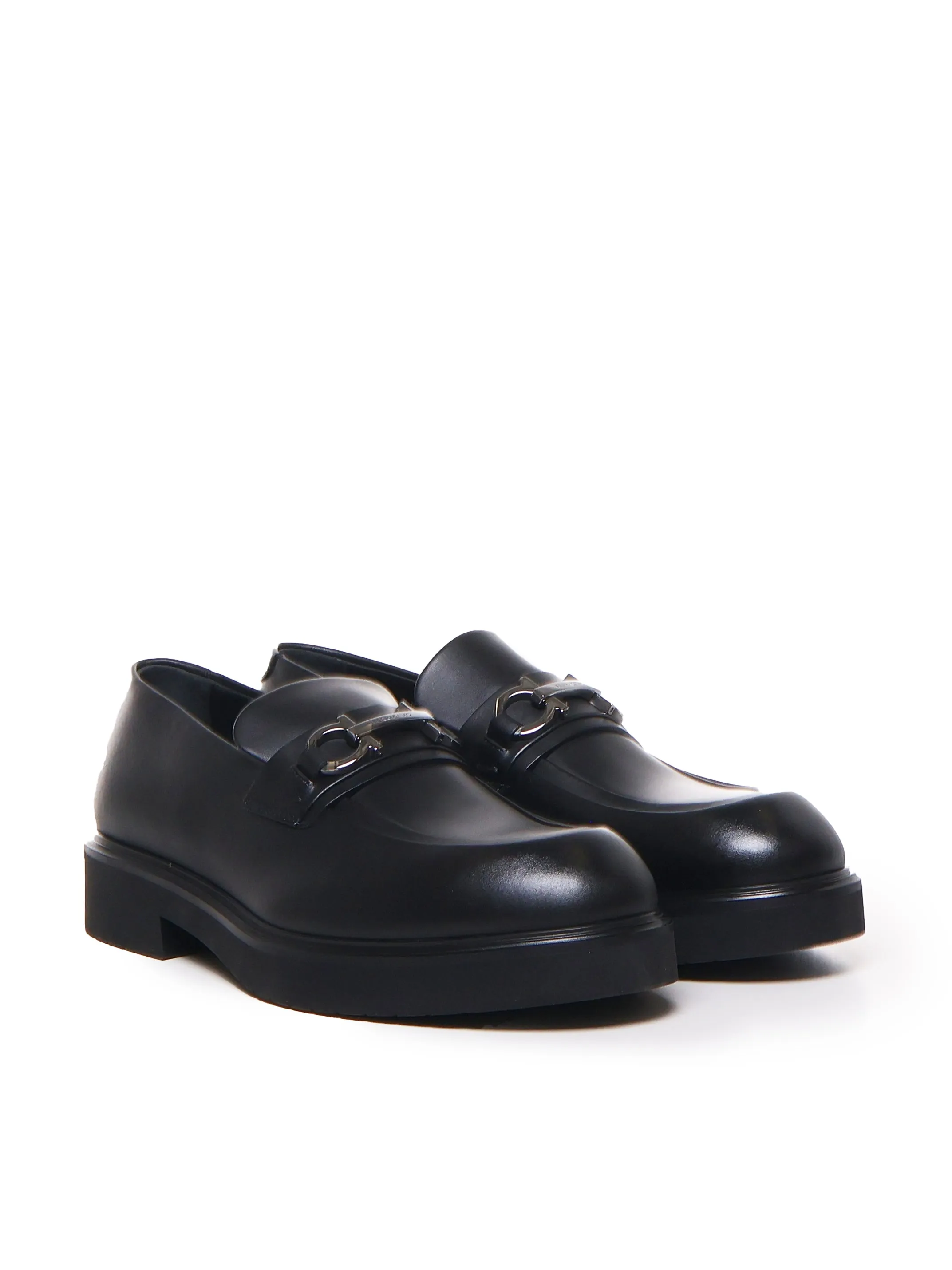 Matte Leather Slip-On Loafers