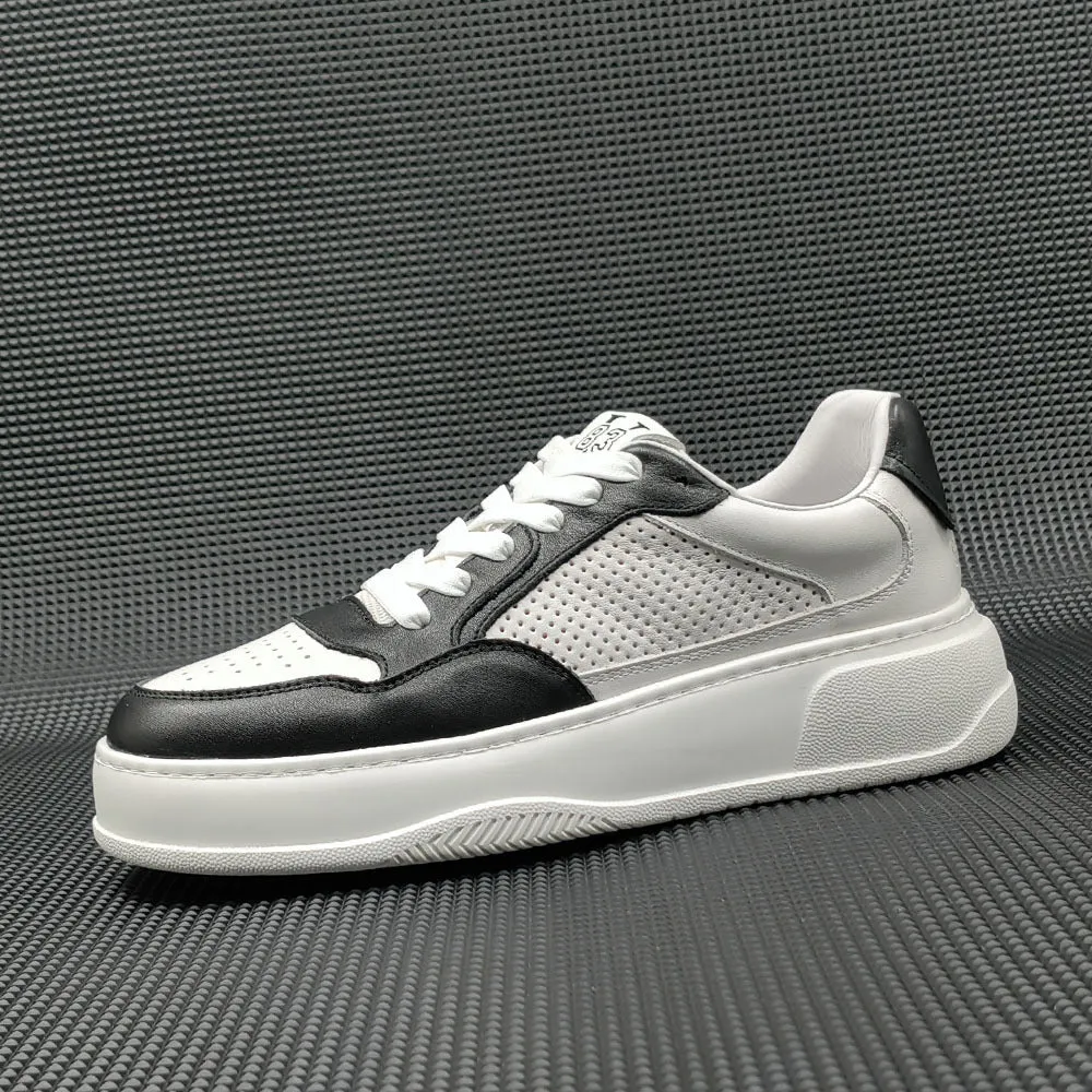 Men Breathable Hollow Leather Fashion Casual Sneakers