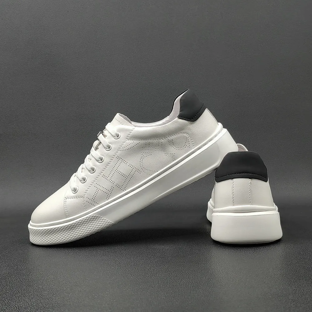 Men Fashion Minimalist Leather Breathable Casual Shoes
