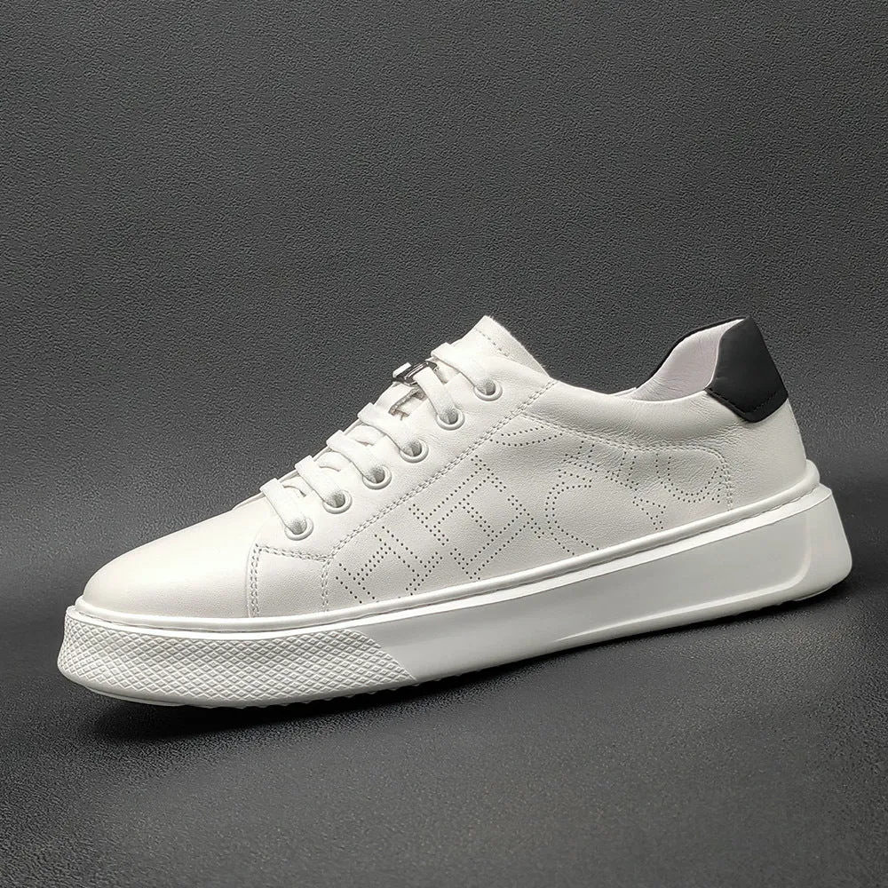 Men Fashion Minimalist Leather Breathable Casual Shoes