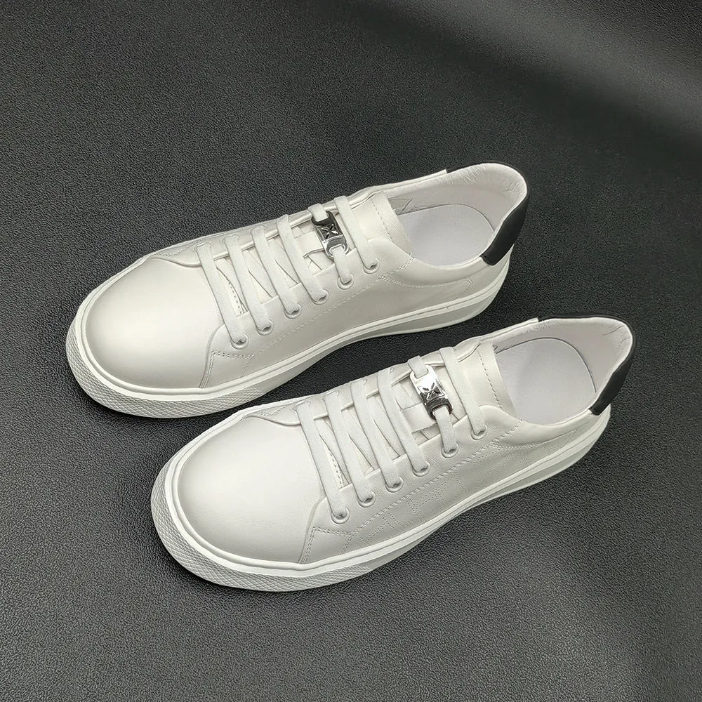 Men Fashion Minimalist Leather Breathable Casual Shoes