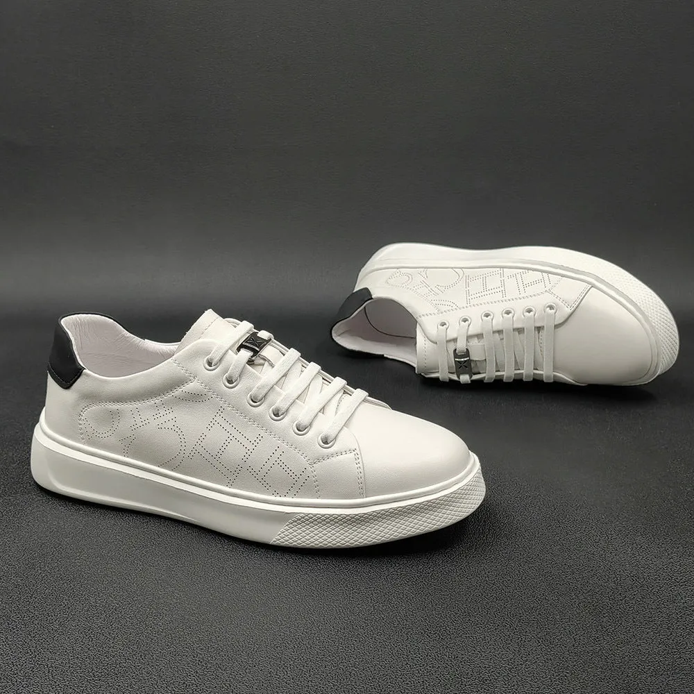 Men Fashion Minimalist Leather Breathable Casual Shoes
