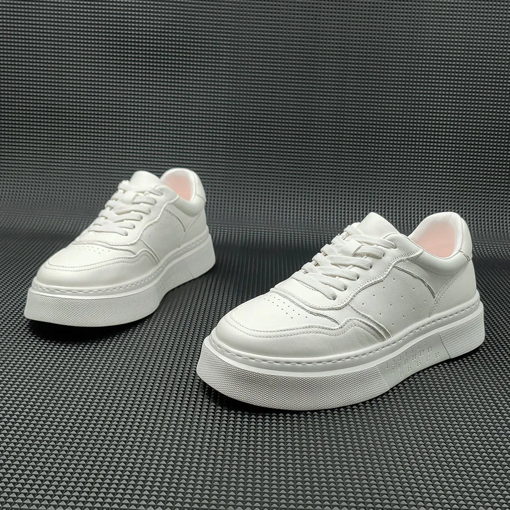 Men Minimalist Breathable Leather Flat Casual Sneakers