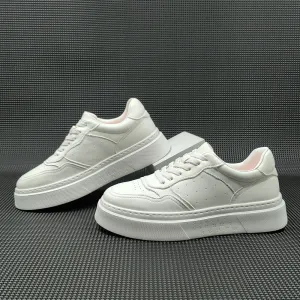 Men Minimalist Breathable Leather Flat Casual Sneakers