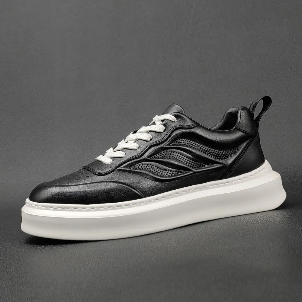 Men Stylish Minimalist Breathable Leather Casual Sneakers