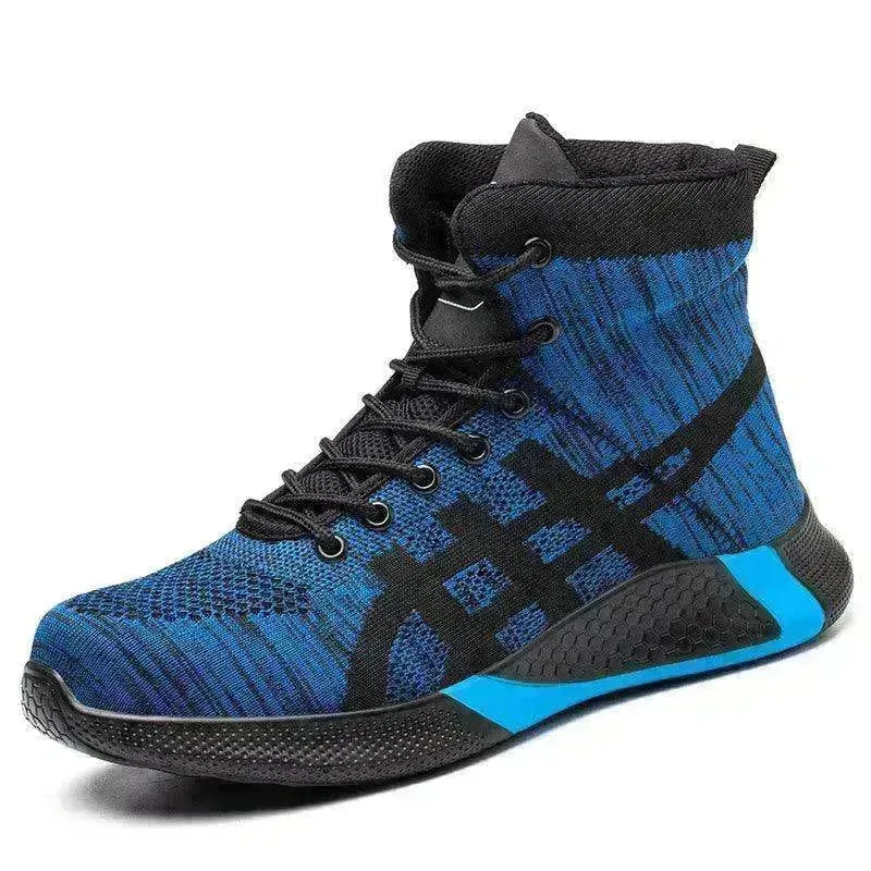 Men's Anti Smash Anti Puncture Work Warm Thickened Lace-up Safety Shoes