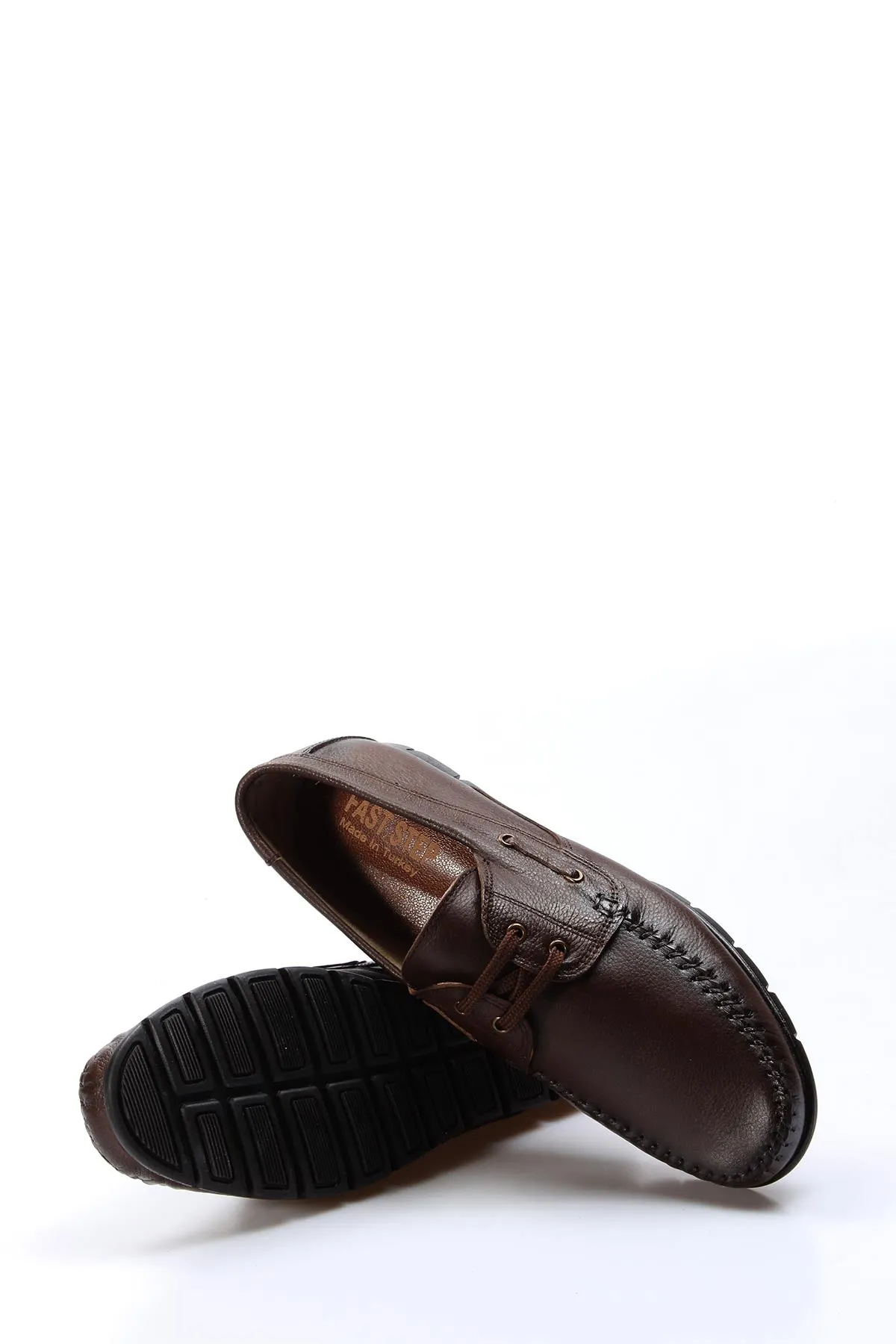 Men's Brown Leather Moccasins-Wessi