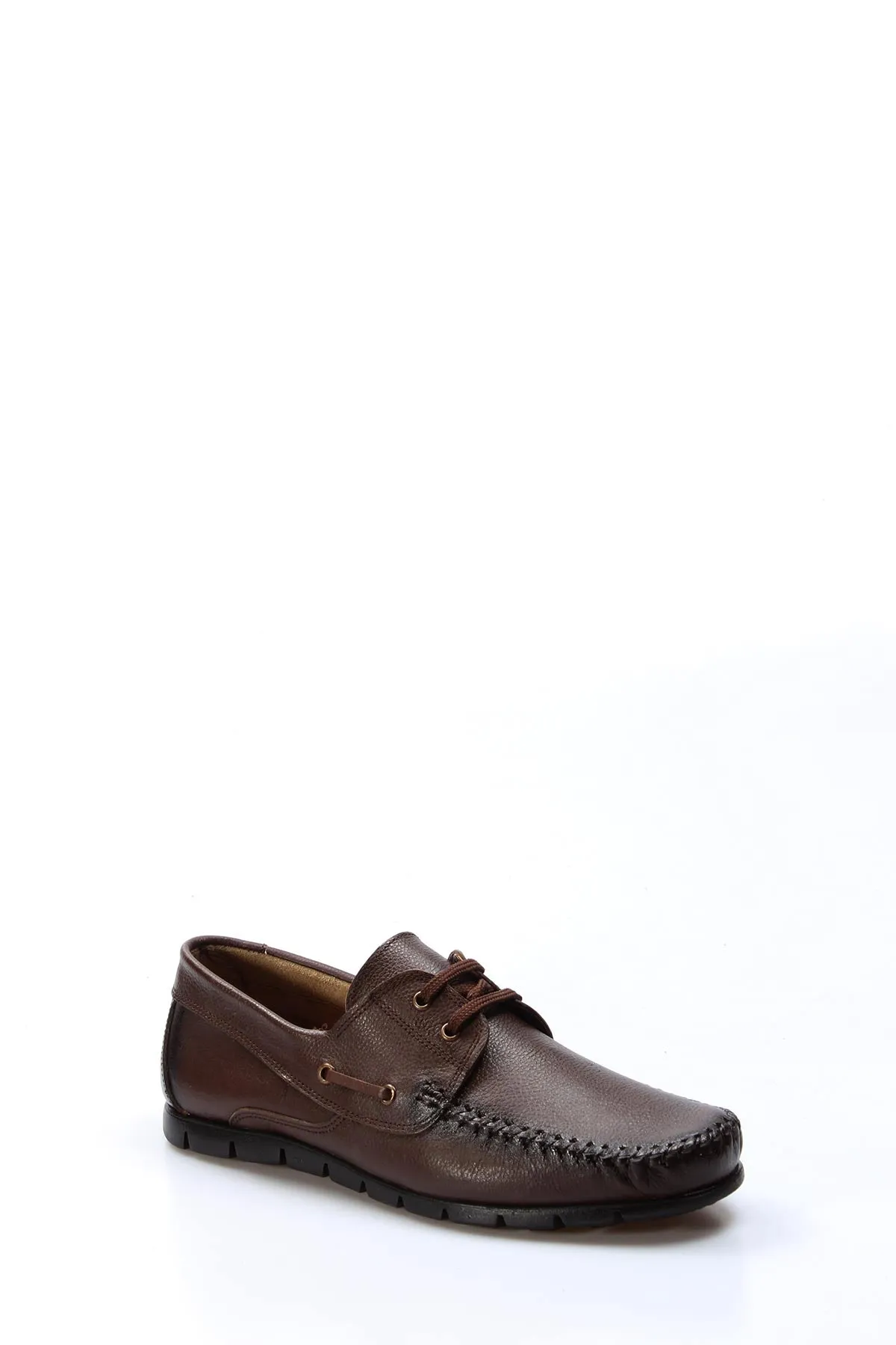 Men's Brown Leather Moccasins-Wessi