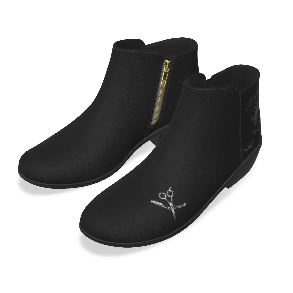 Men's Fashion Boots barber, themed, print 9