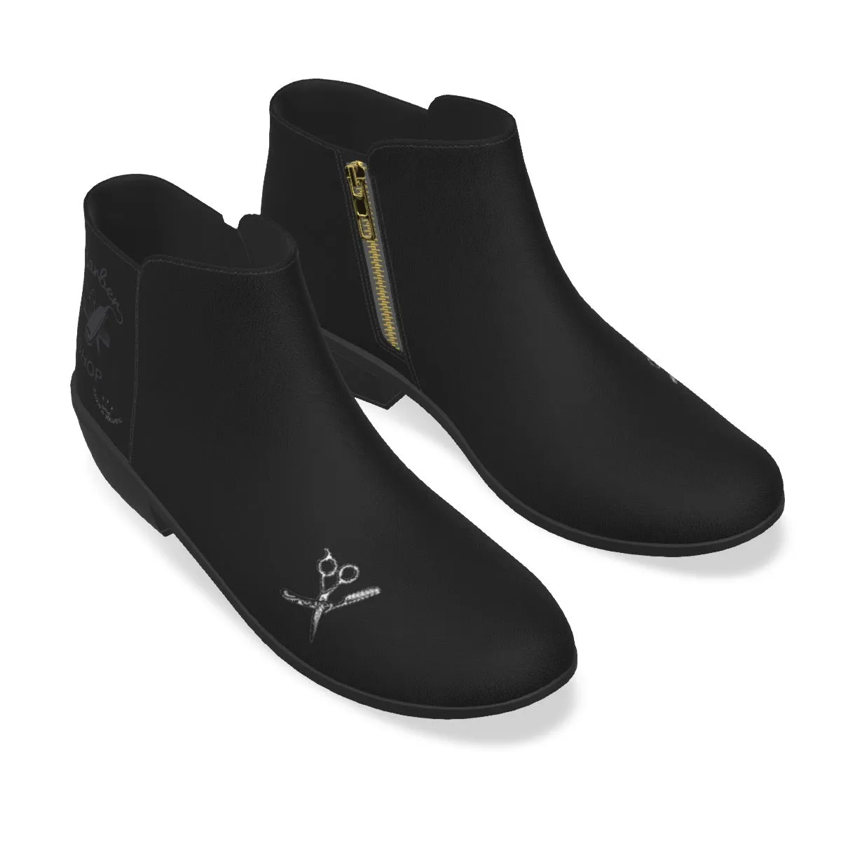 Men's Fashion Boots barber, themed, print 9