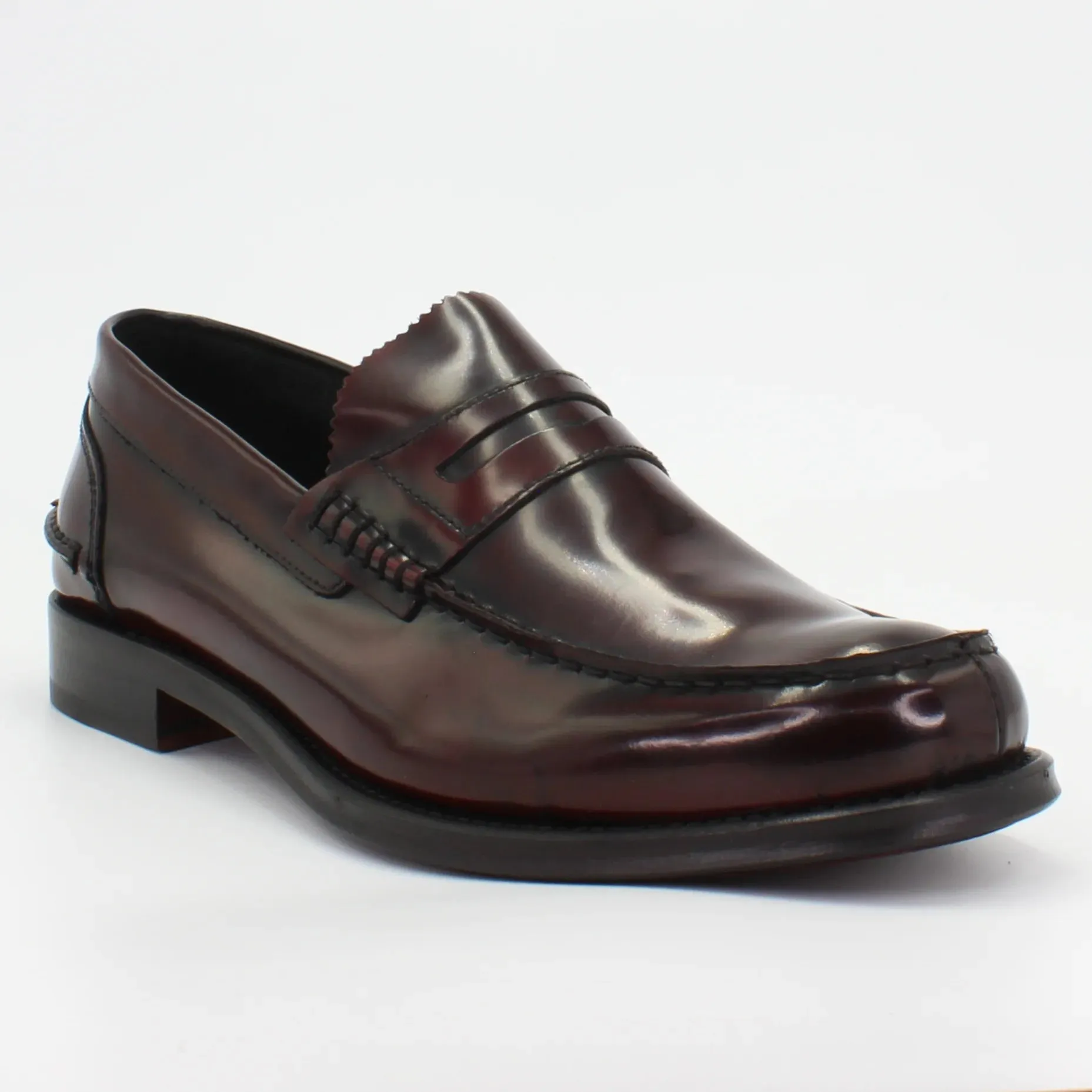 Men's Penny Moccasin in calf leather Bordeaux (BRU8826)