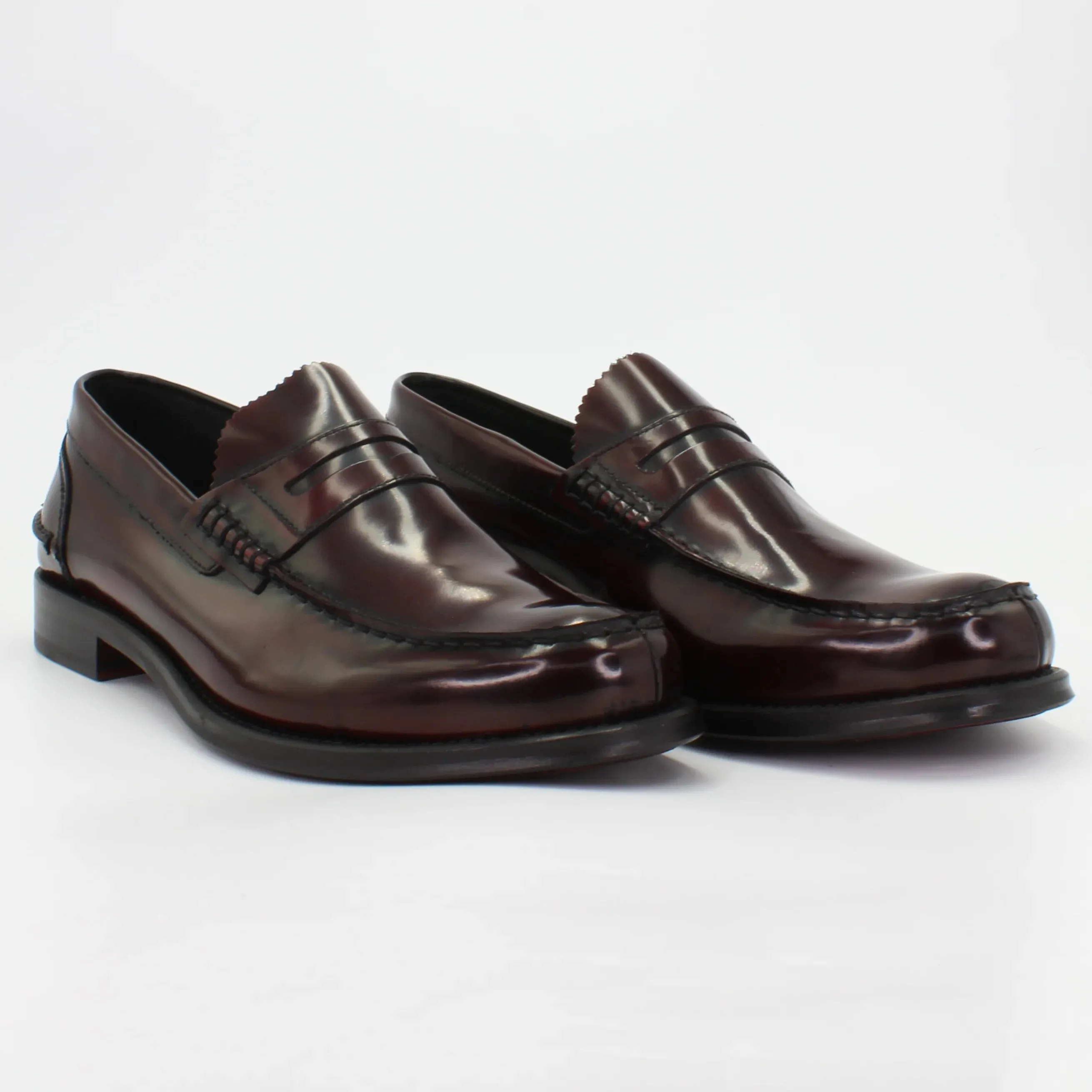 Men's Penny Moccasin in calf leather Bordeaux (BRU8826)