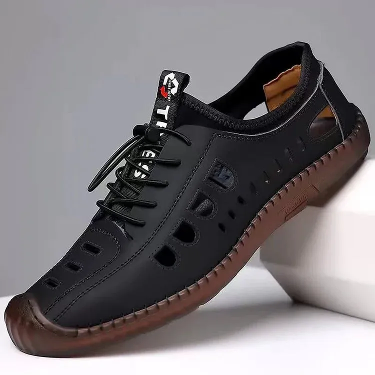 Men's sandals Summer soft leather breathable shoes