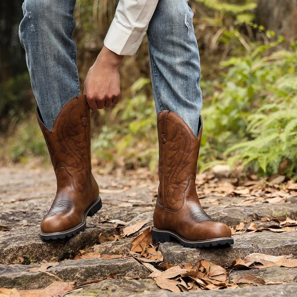 Men's Vintage Western Embroidered Cowboy Boots