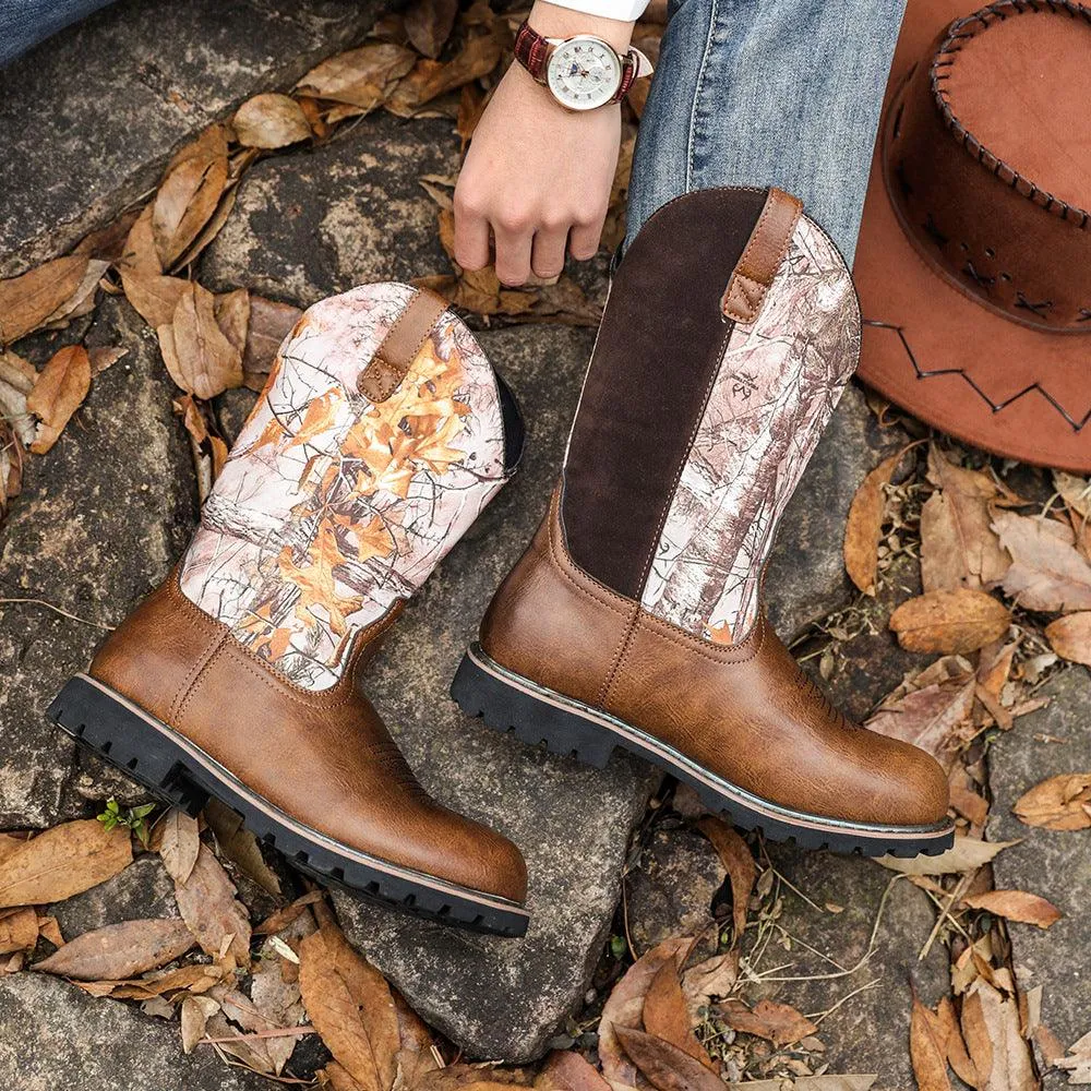 Men's Vintage Western Embroidered Cowboy Boots