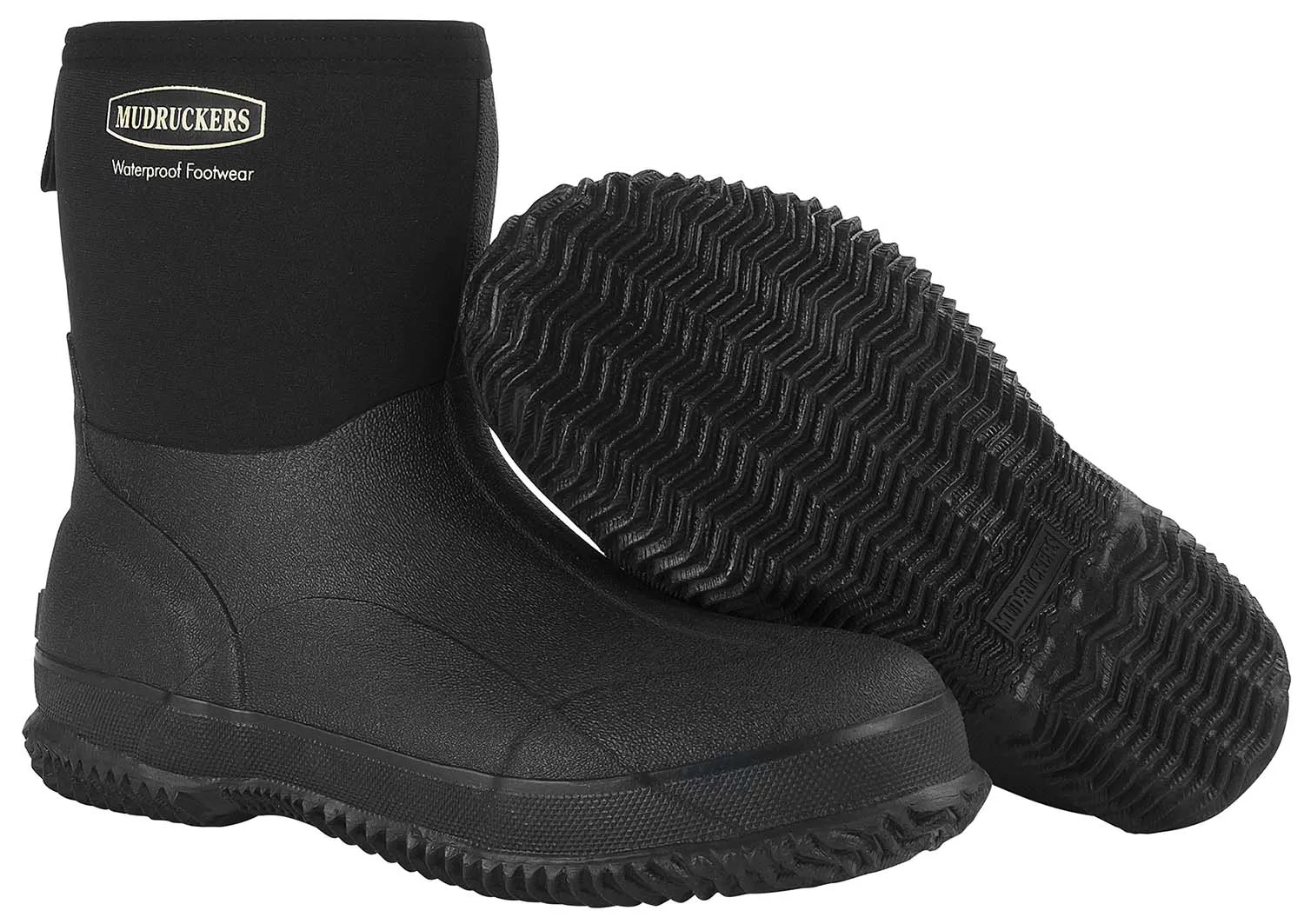 Mudruckers Waterproof Mid Boots, Black
