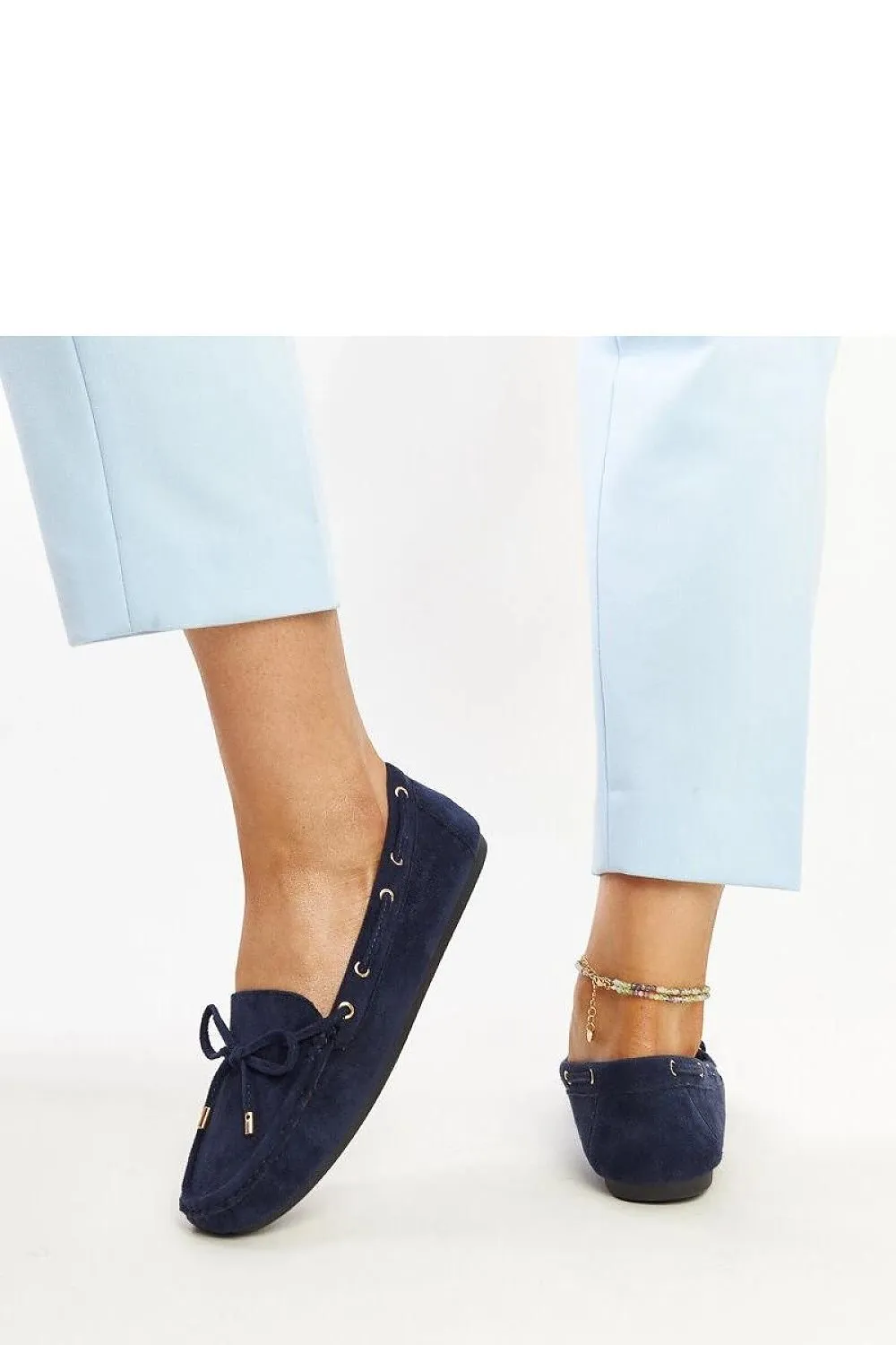Navy Blue Suede Moccasin