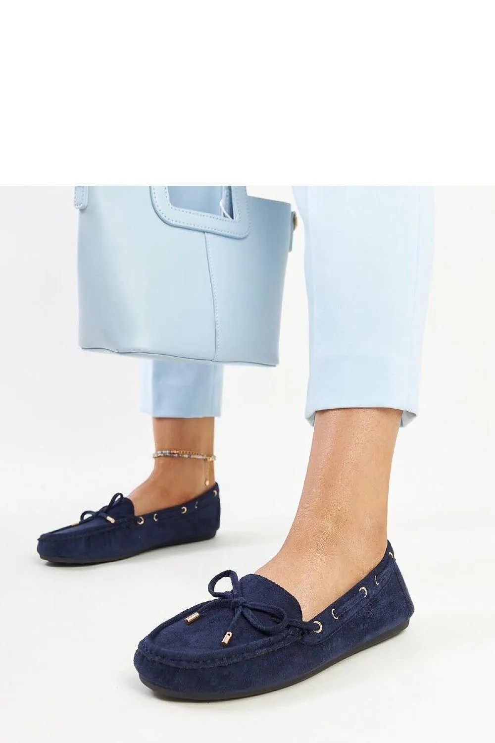 Navy Blue Suede Moccasin