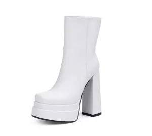 Number Ninety Three Platform Thick Heeled Booties