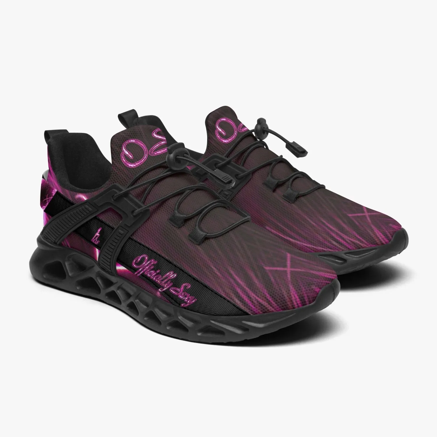 Officially Sexy Pink Laser Hearts Collection Mesh Running Shoes