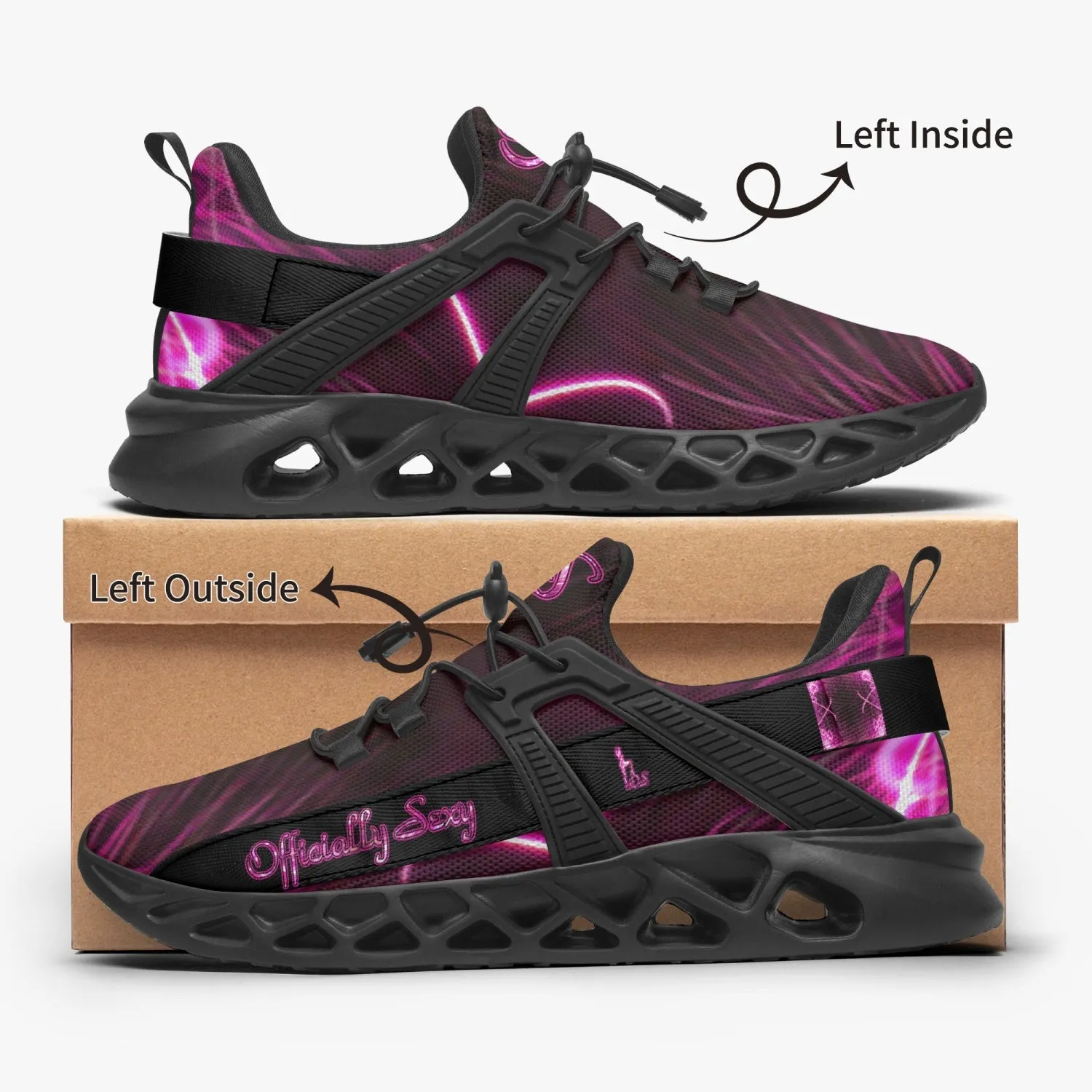 Officially Sexy Pink Laser Hearts Collection Mesh Running Shoes