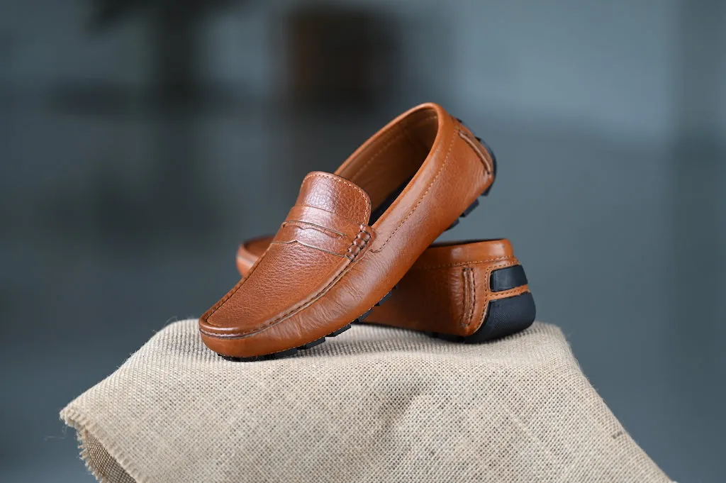 OS - CNS D207 Emboss Brown Moccasins