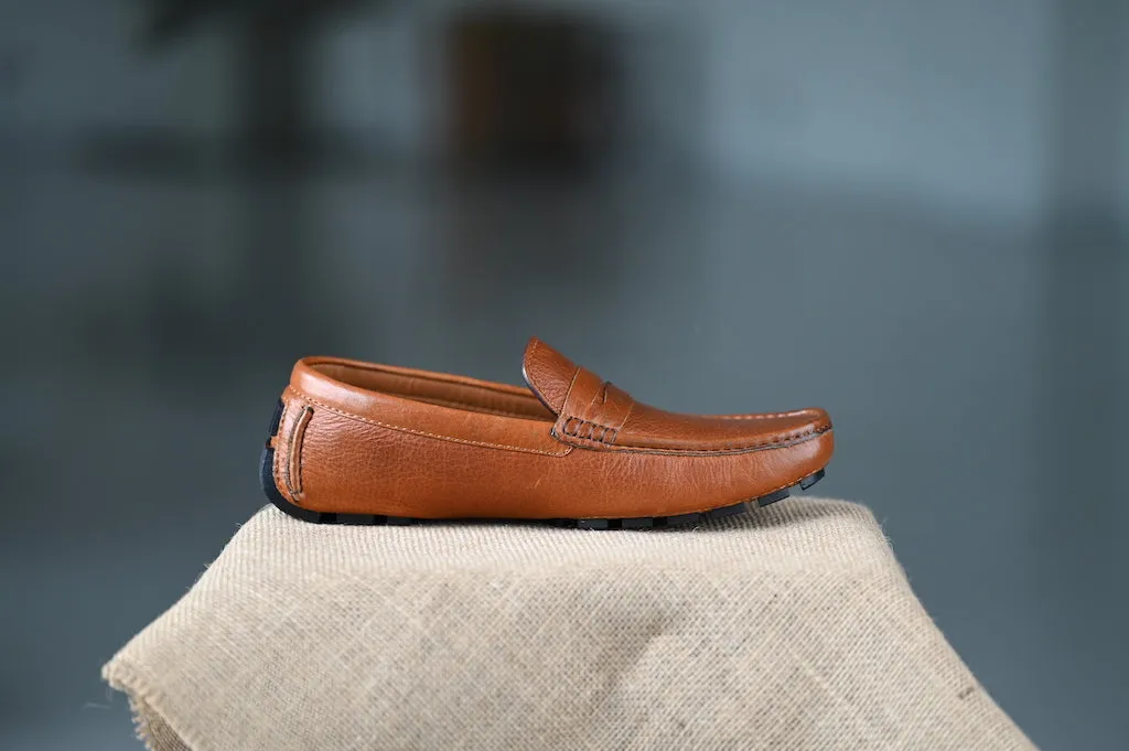 OS - CNS D207 Emboss Brown Moccasins
