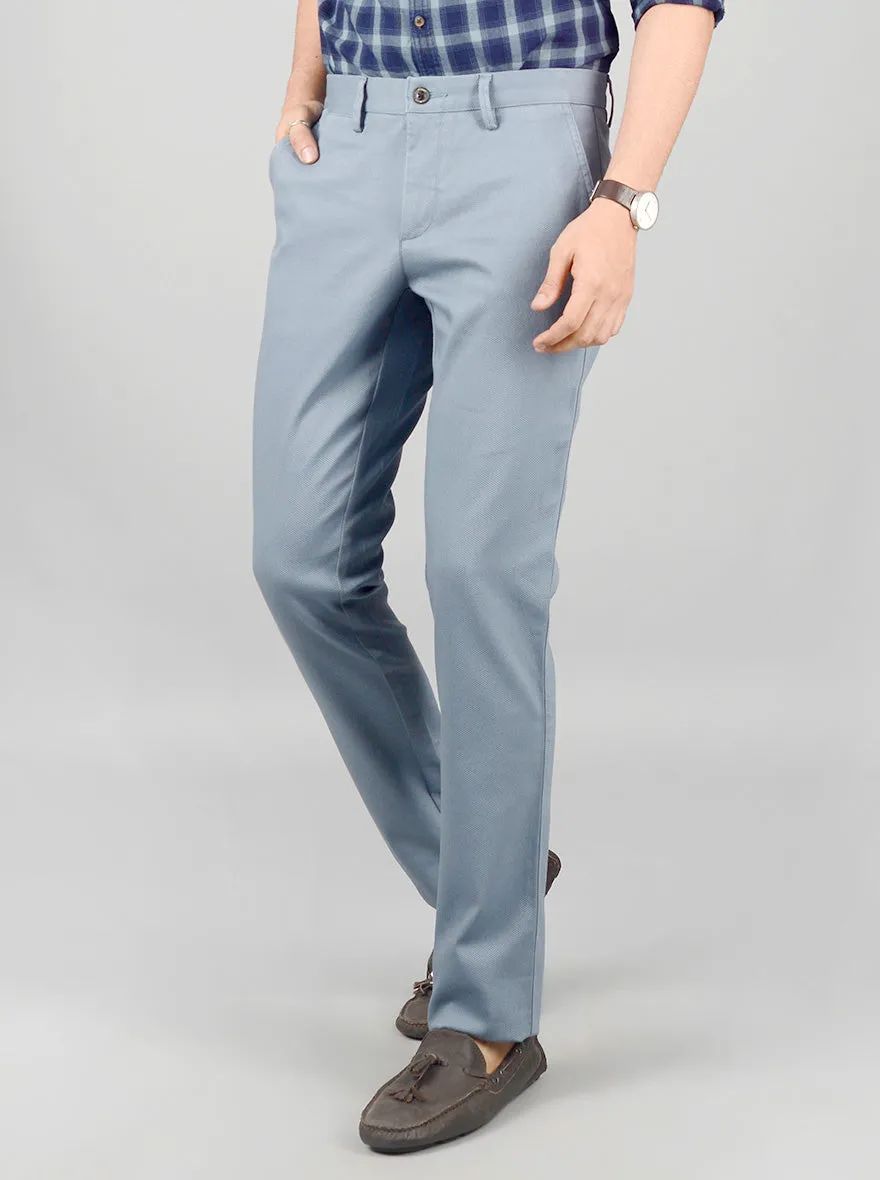 Pigeon Grey Solid Slim Fit Casual Trouser | JadeBlue