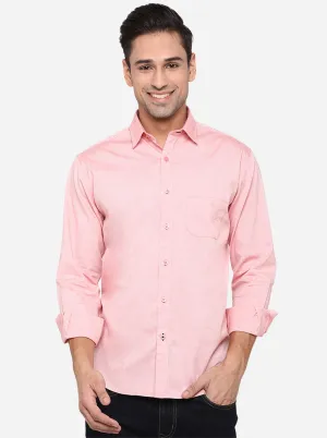 Pink Solid Classic Fit Casual Shirt | Greenfibre