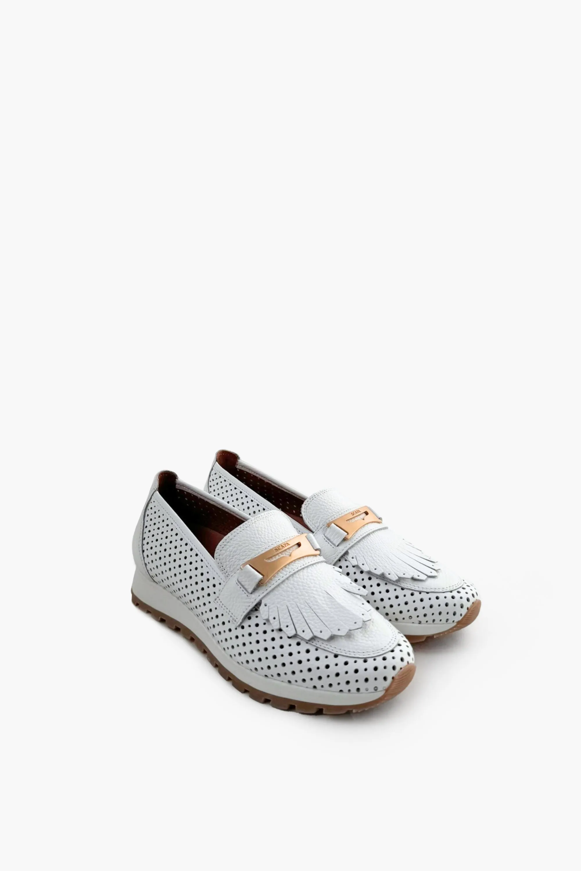 PUNCTURED LEATHER MOCCASINS