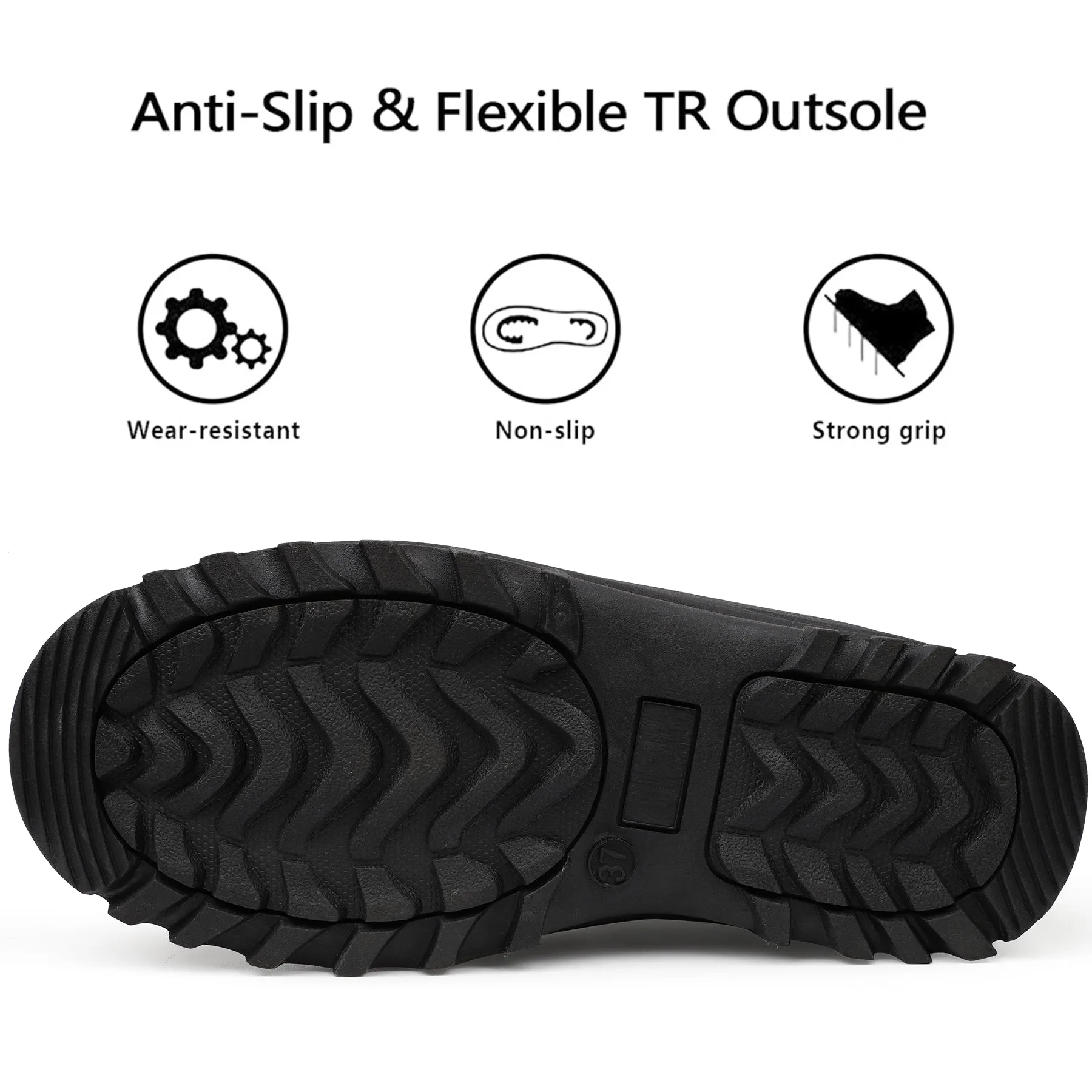 riemot Women's Snow Boots Black Waterproof & Slip-resistant Snow Boots