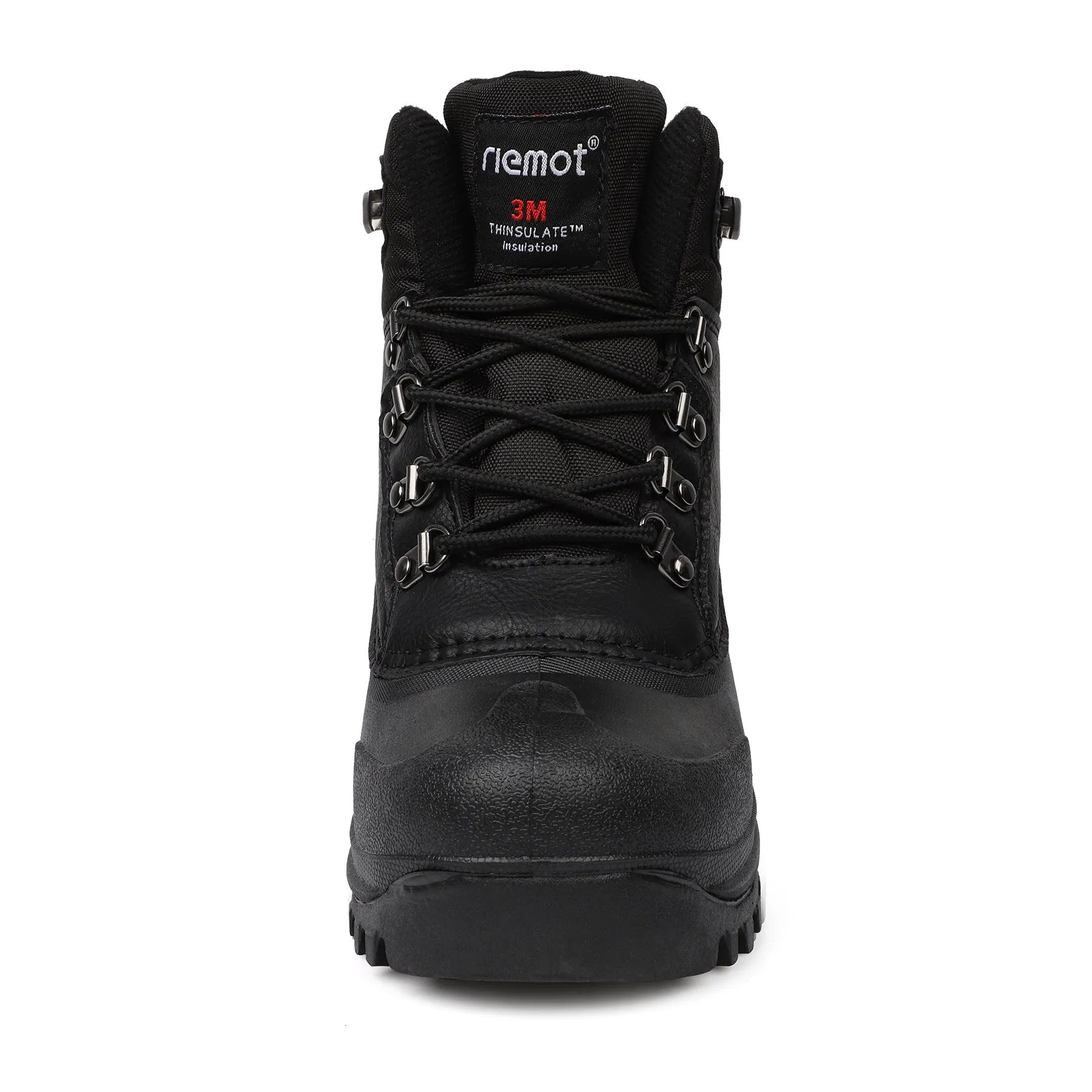 riemot Women's Snow Boots Black Waterproof & Slip-resistant Snow Boots