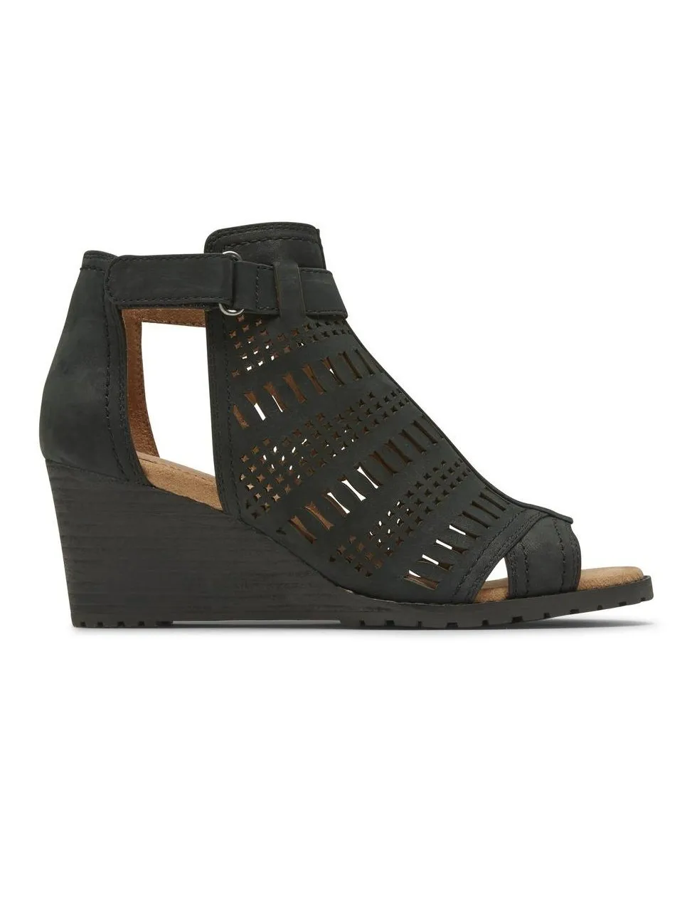 Rockport Womens Cobb Hill Lucinda Perforated Bootie Black CH9710