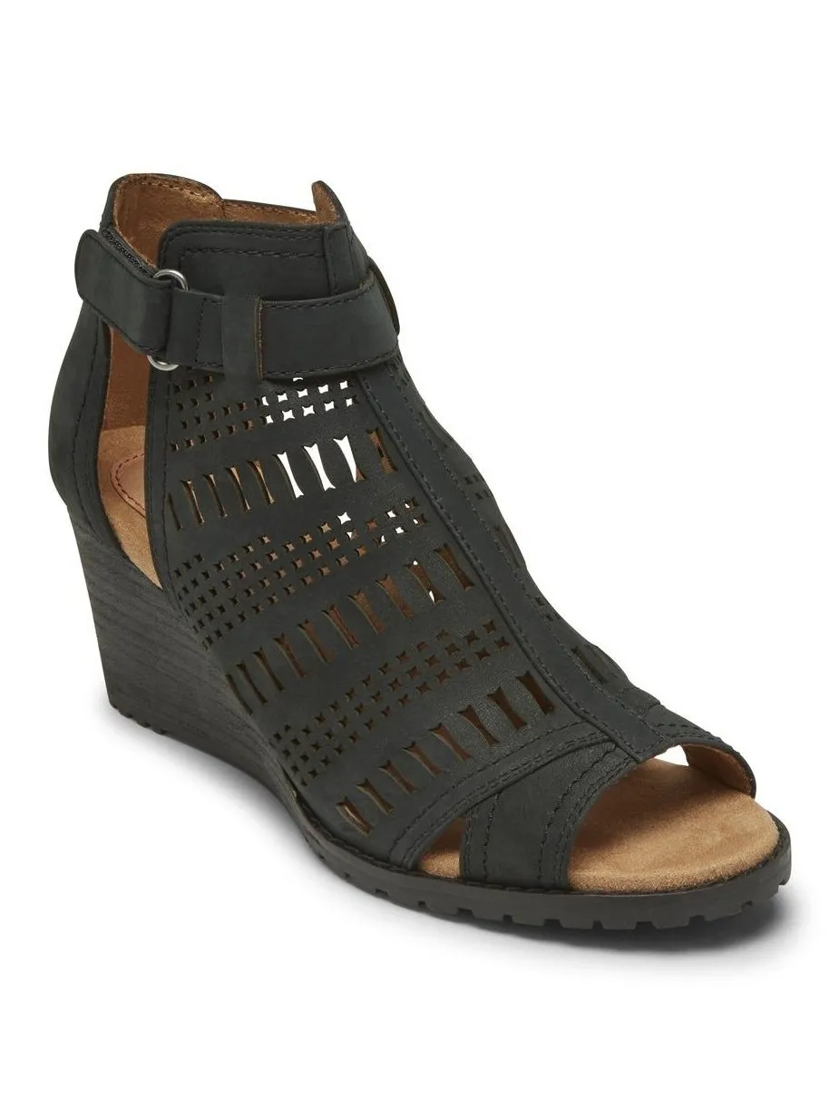 Rockport Womens Cobb Hill Lucinda Perforated Bootie Black CH9710