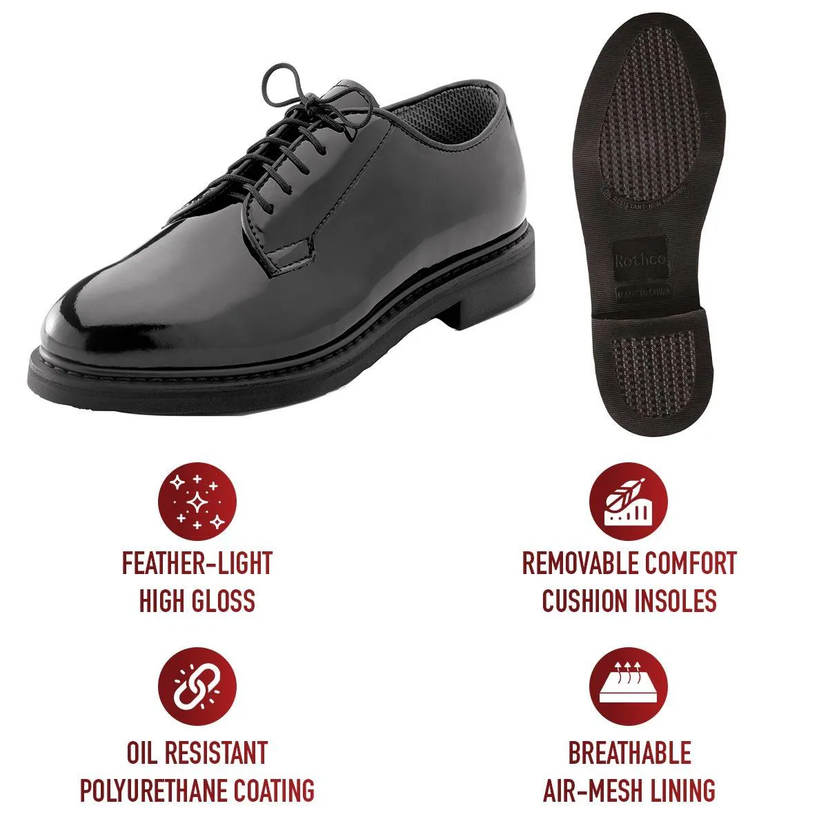 Rothco Uniform Hi Gloss Oxford Dress Shoe
