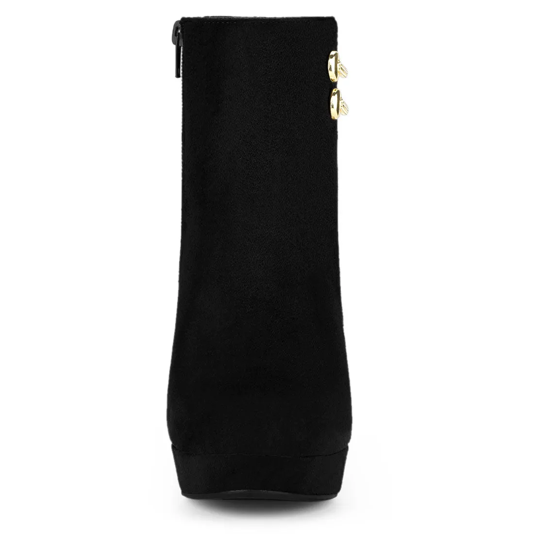 Round Toe Chunky High Heel Platform Ankle Boots