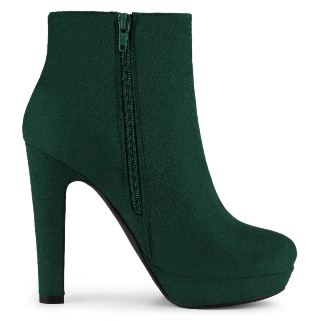 Round Toe Chunky High Heel Platform Ankle Boots