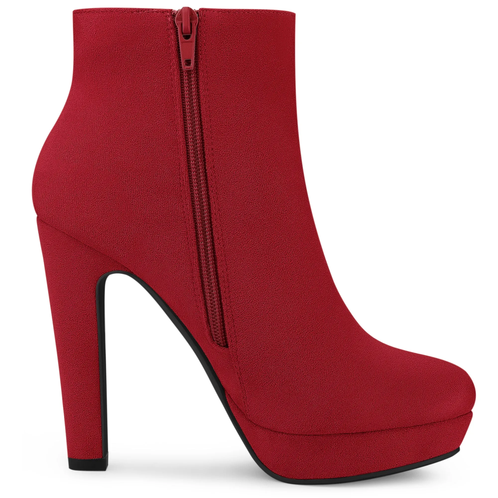 Round Toe Chunky High Heel Platform Ankle Boots