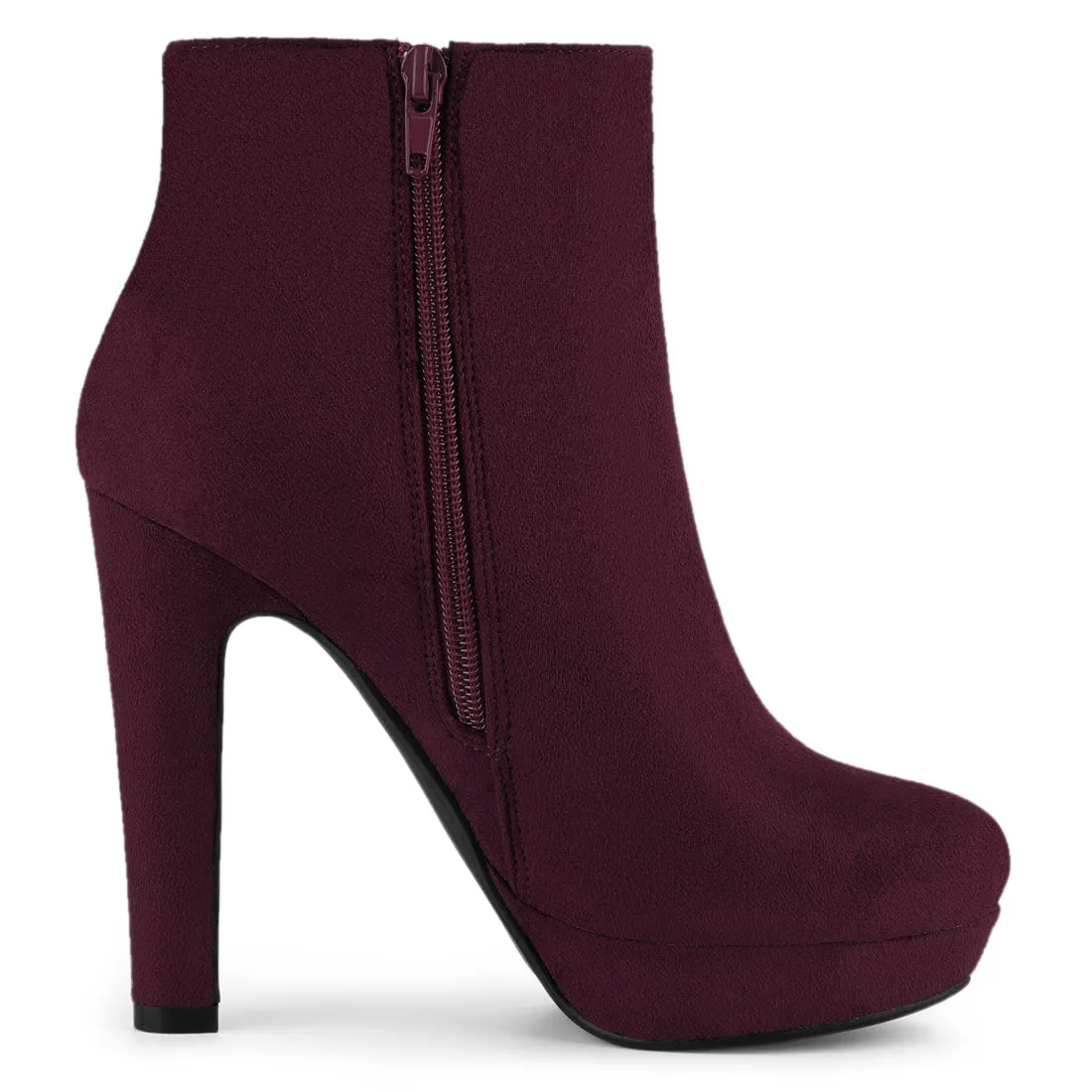 Round Toe Chunky High Heel Platform Ankle Boots