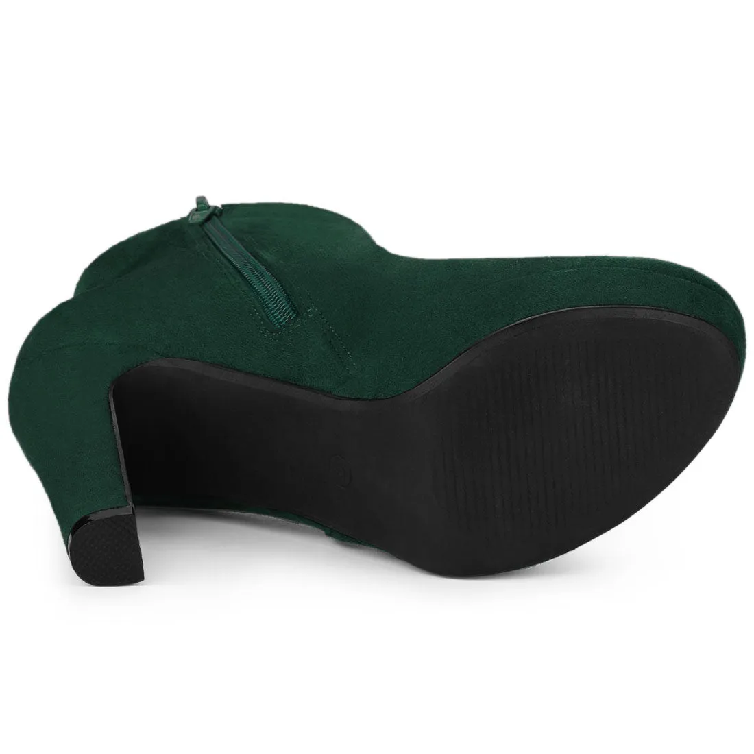 Round Toe Chunky High Heel Platform Ankle Boots