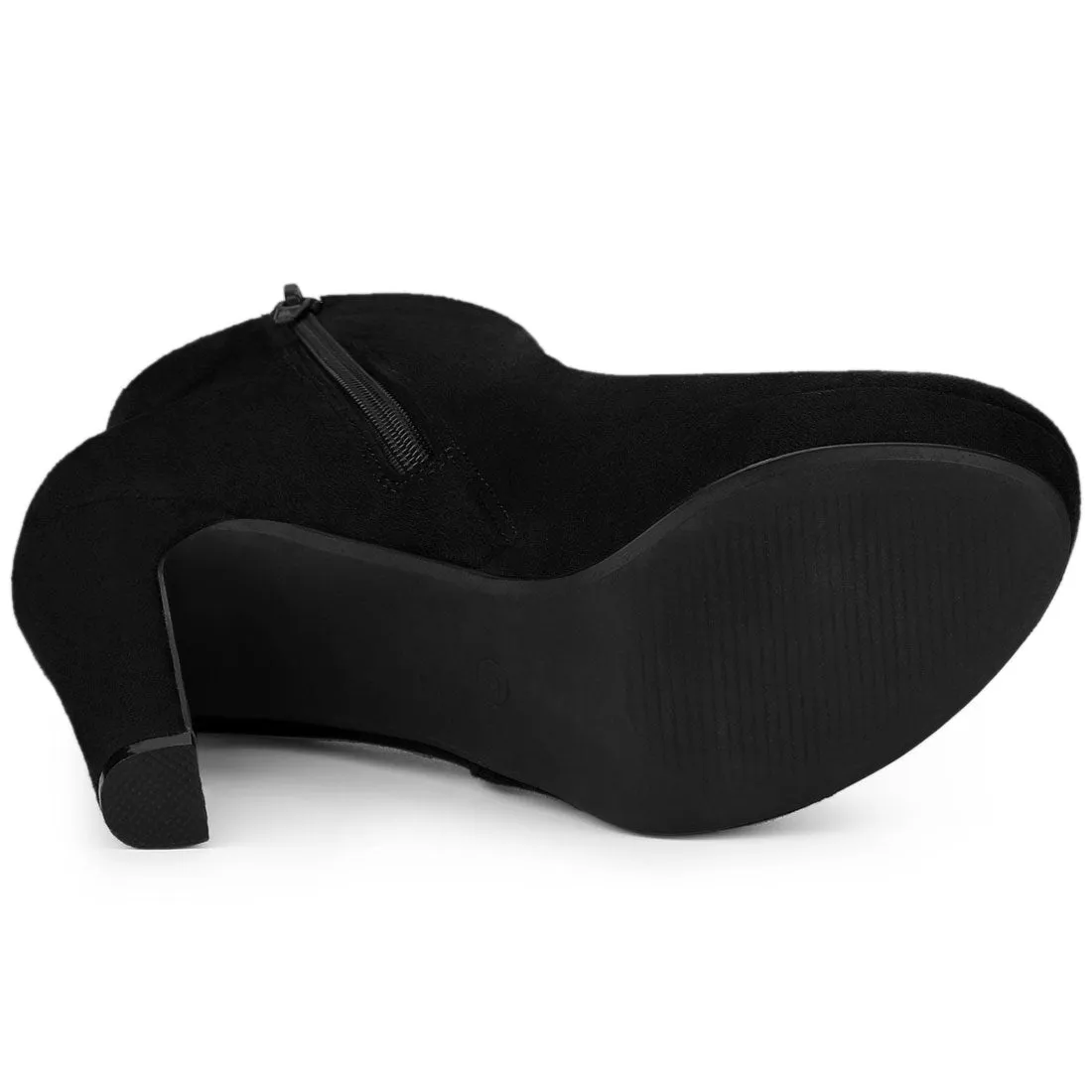Round Toe Chunky High Heel Platform Ankle Boots