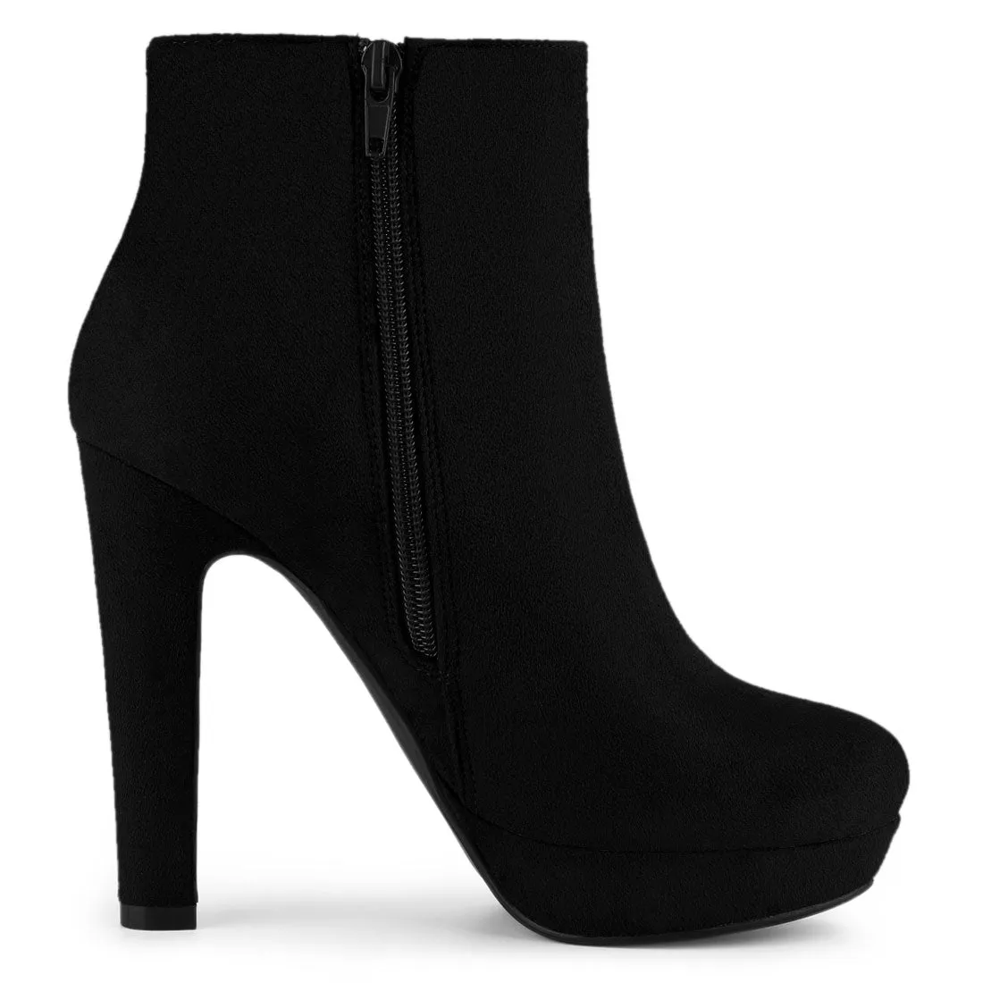 Round Toe Chunky High Heel Platform Ankle Boots