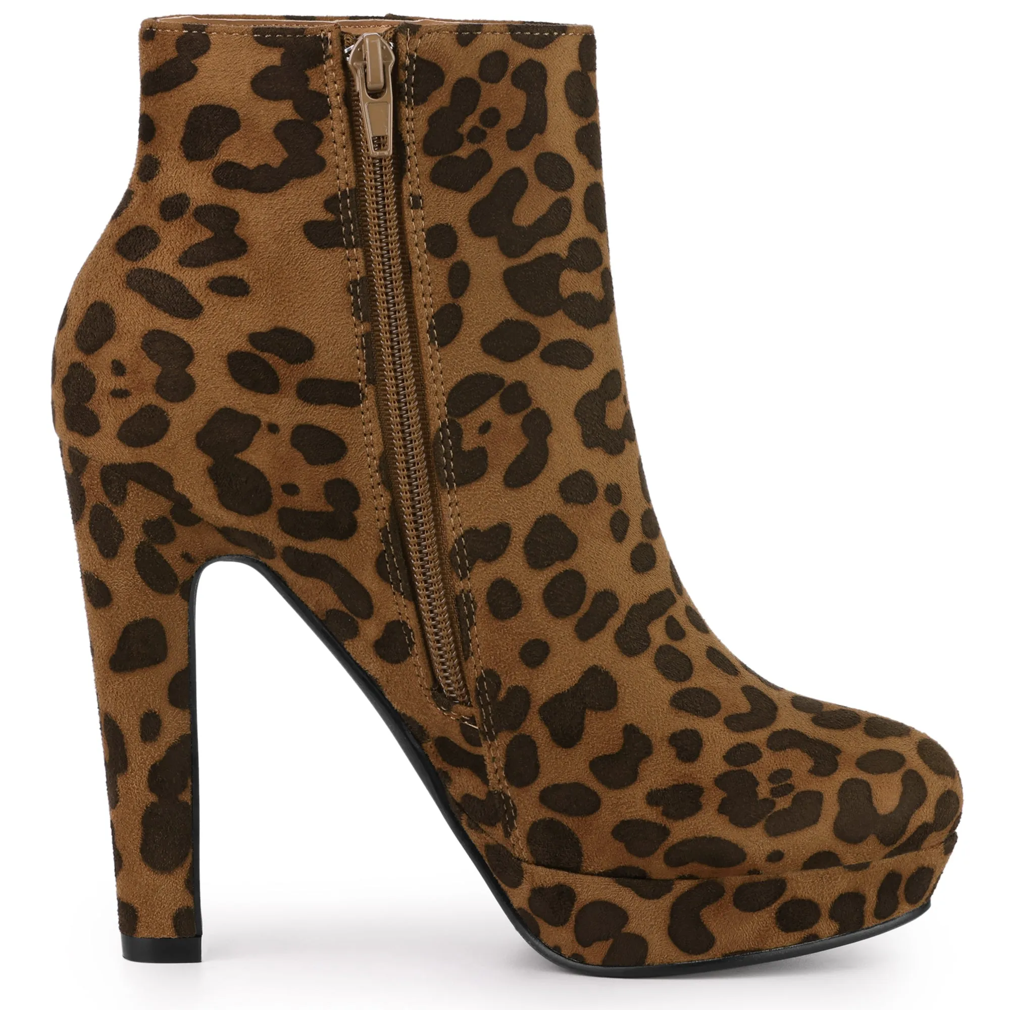 Round Toe Chunky High Heel Platform Ankle Boots