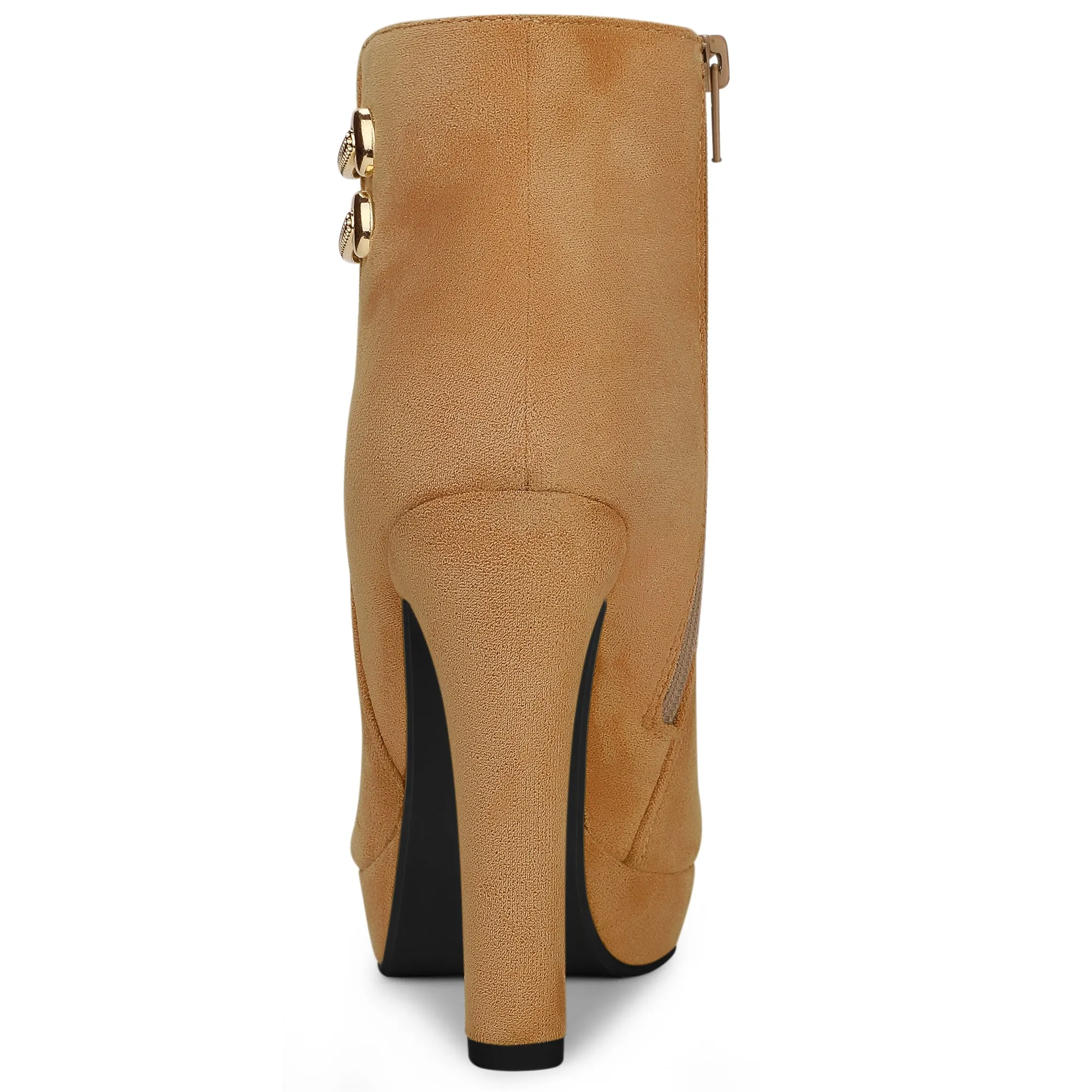 Round Toe Chunky High Heel Platform Ankle Boots