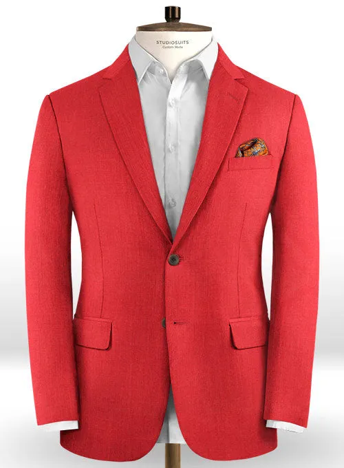 Scabal Scarlet Red Wool Suit