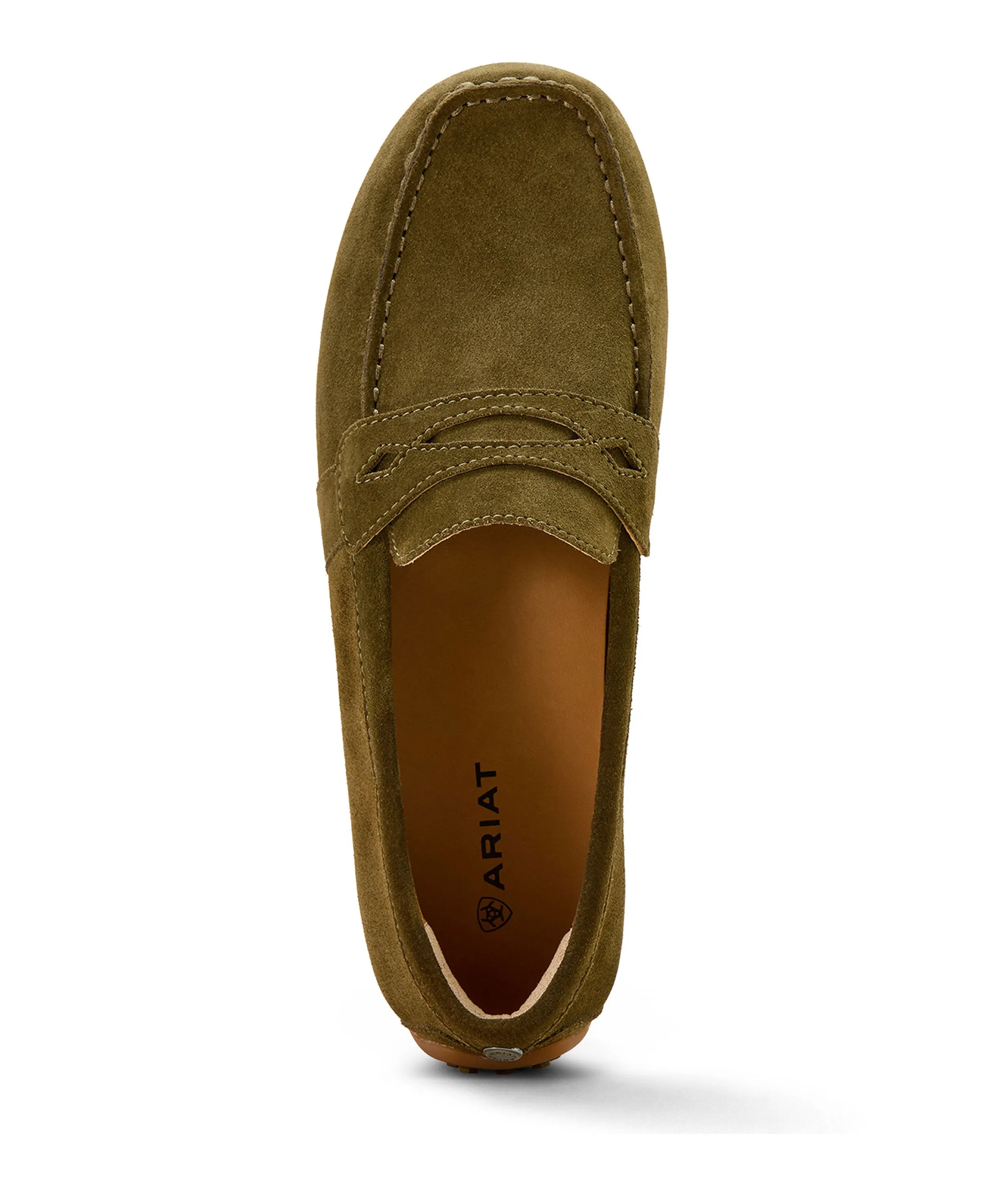 Selene Driving Moc - Dark Olive Suede