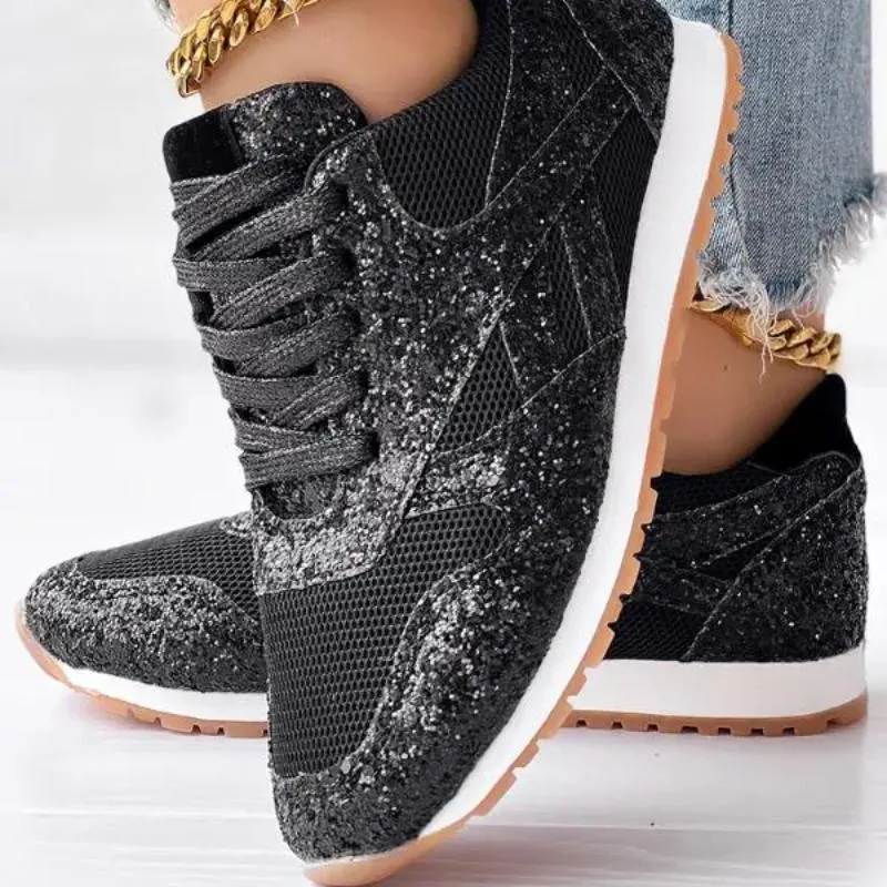 Sequined Breathable Platform Shoes